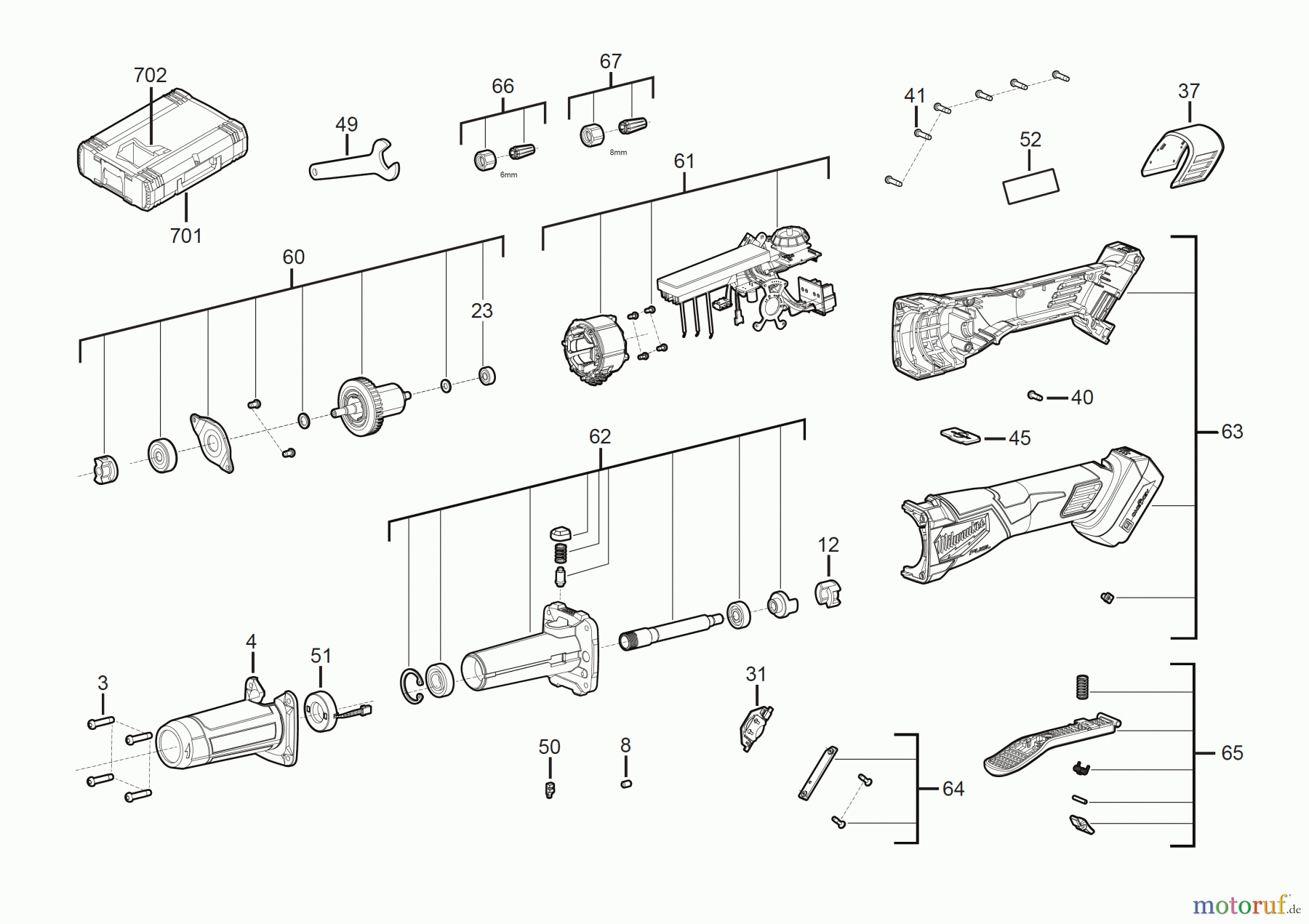  Milwaukee Akku-Geräte Schleifen und Polieren GERADSCHLEIFER M18 FDGROVPDB Seite 1