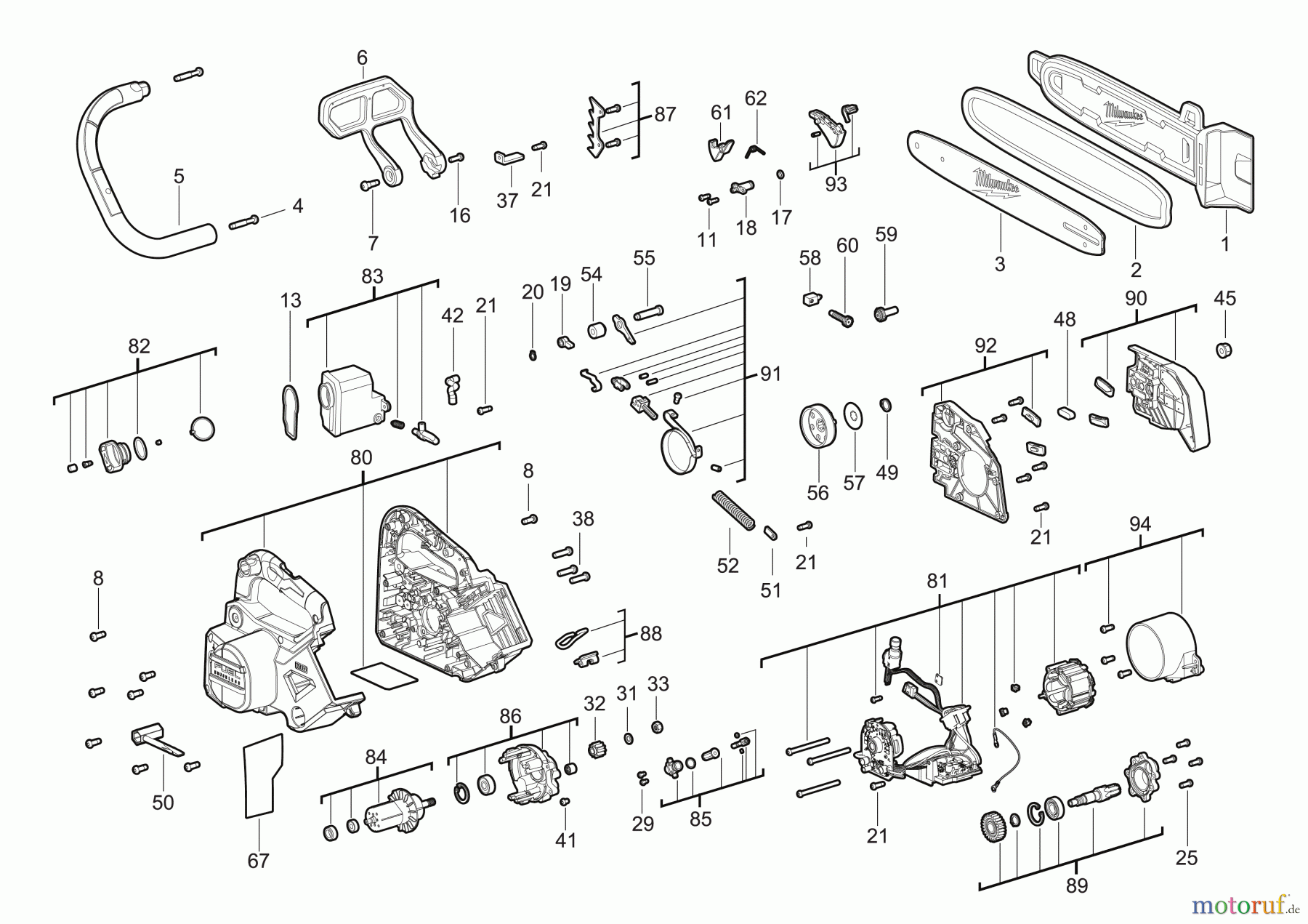  Milwaukee Akku-Geräte Sägen und Trennen Kettensägen M18 FTHCHS30 Seite 1