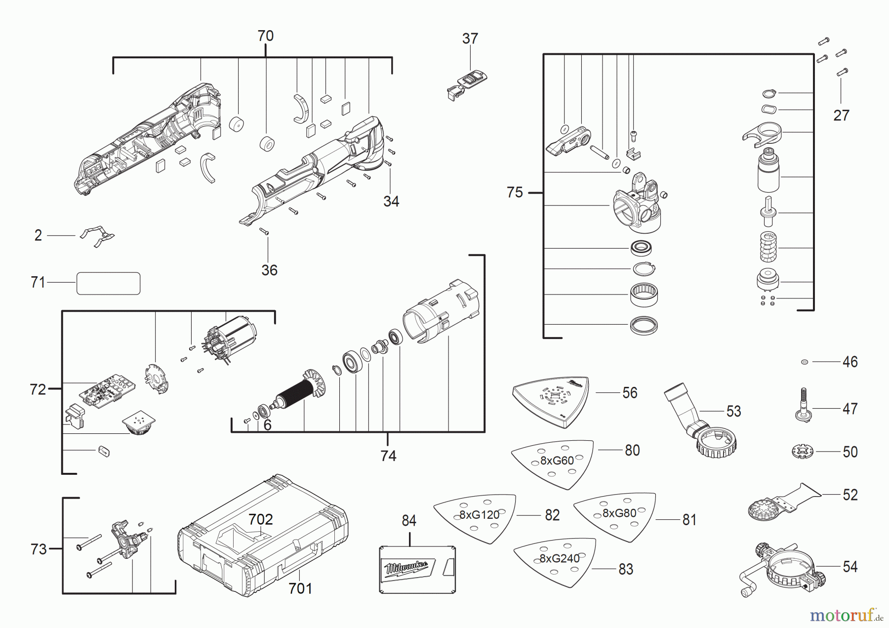  Milwaukee Akku-Geräte Sägen und Trennen Multitools M12 FMT Akku Multitool Seite 1