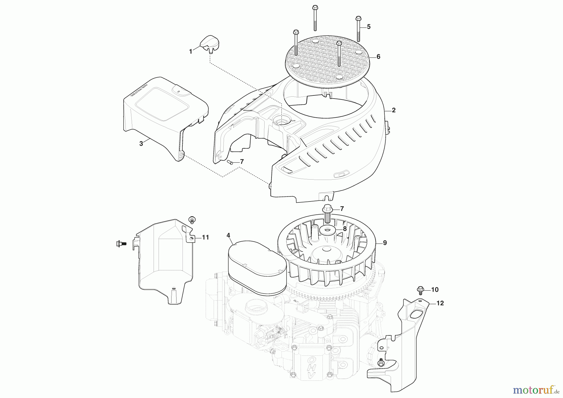  Stiga Aufsitzmäher Baujahr 2024 ESTATE 598 W (2024) 2T2630481/ST2 Lüfterhaube, Luftfilter