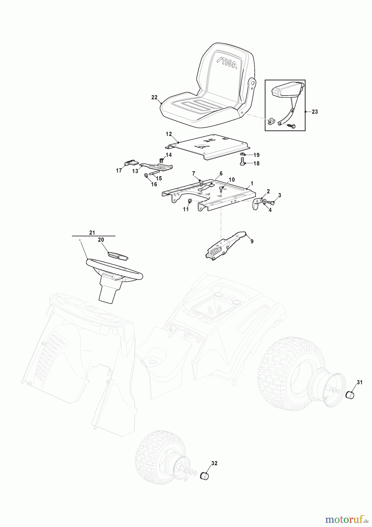  Stiga Aufsitzmäher Baujahr 2024 ESTATE 9102 WX (2024) [2T1430381/ST2P] Rahmensatz