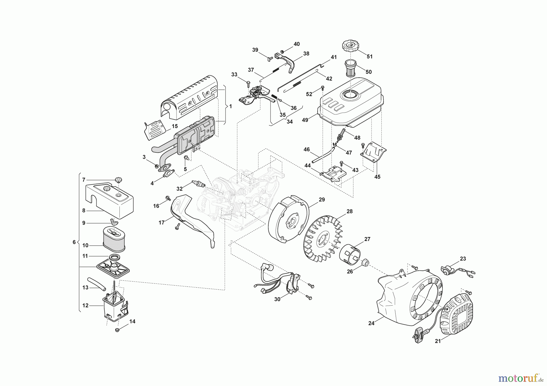  Stiga Kehrmaschinen Baujahr 2024 SWS 800 GE (2024) 219802532/ST1 Motor - Set Starter, Tank