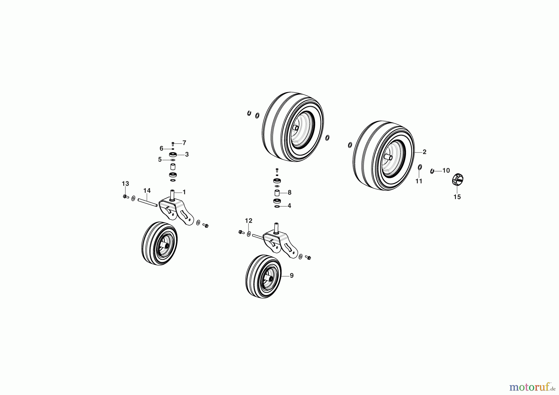  Stiga Zero Turn Mowers Baujahr 2024 Gyro 900e (2024) 2F7064705/ST1 Räder