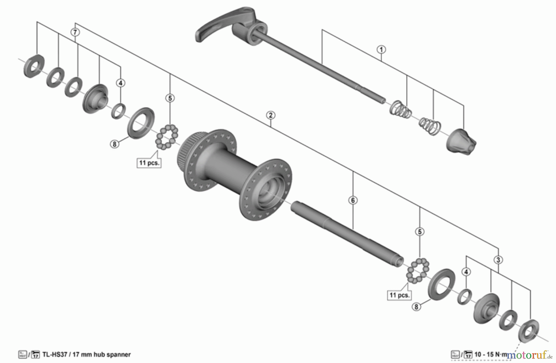  Shimano HB Hub - Vordere Nabe HB-M5100 DEORE Front Hub