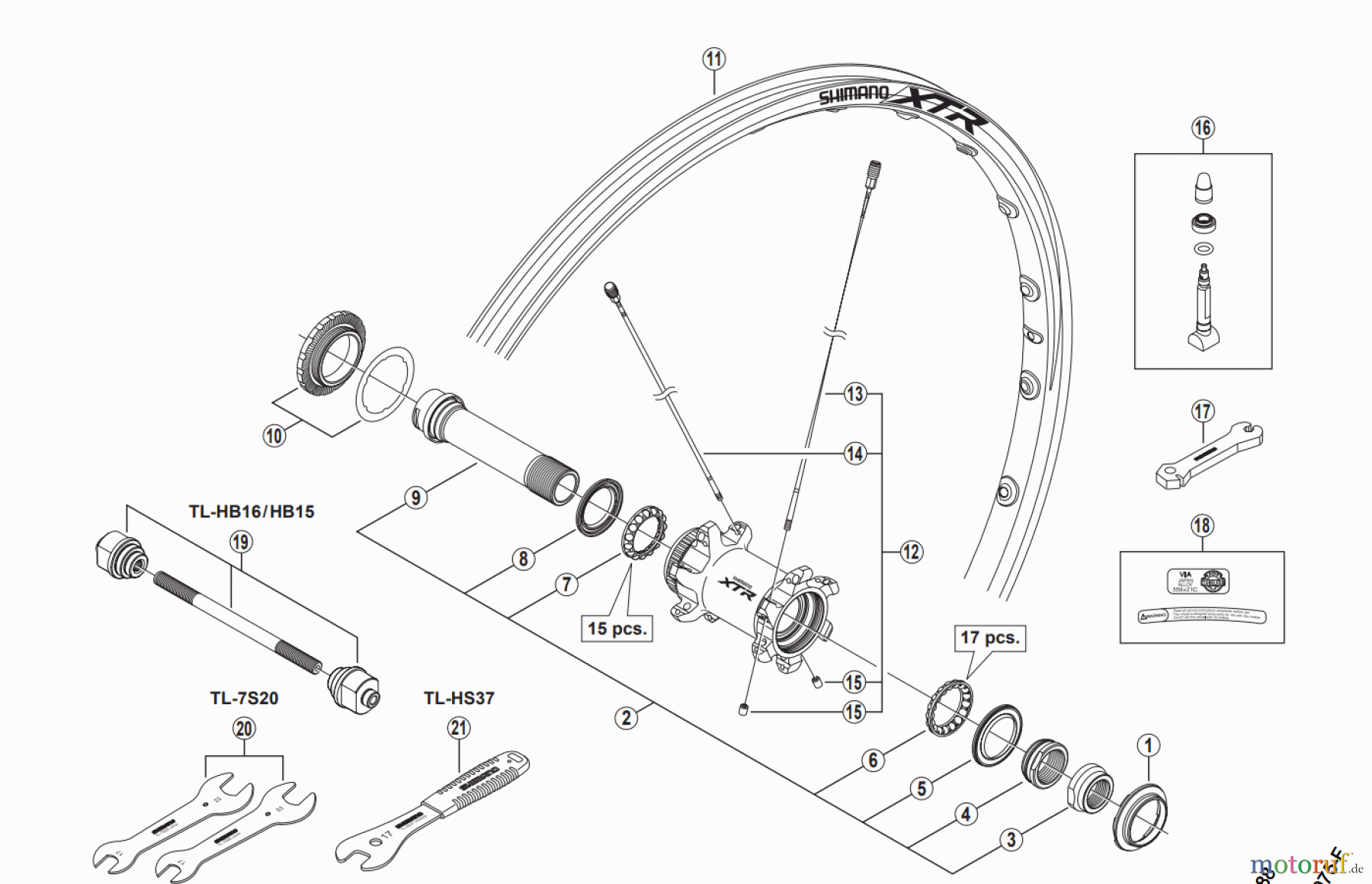  Shimano WH Wheels - Laufräder WH-M988-F15 XTR Front Wheel For Disc Brake