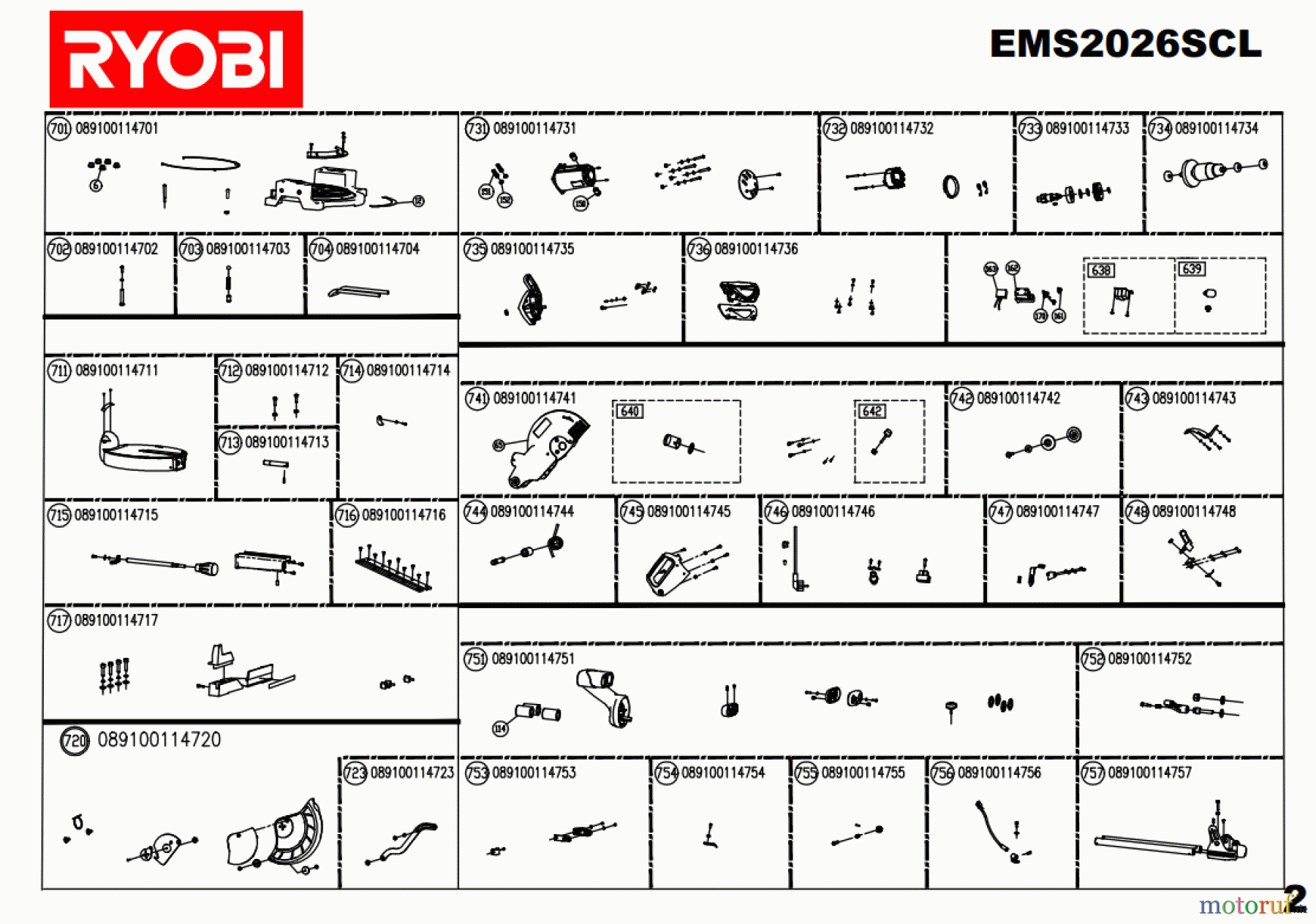  Ryobi Sägen Kapp- und Gehrungssägen EMS2026SCL Seite 2