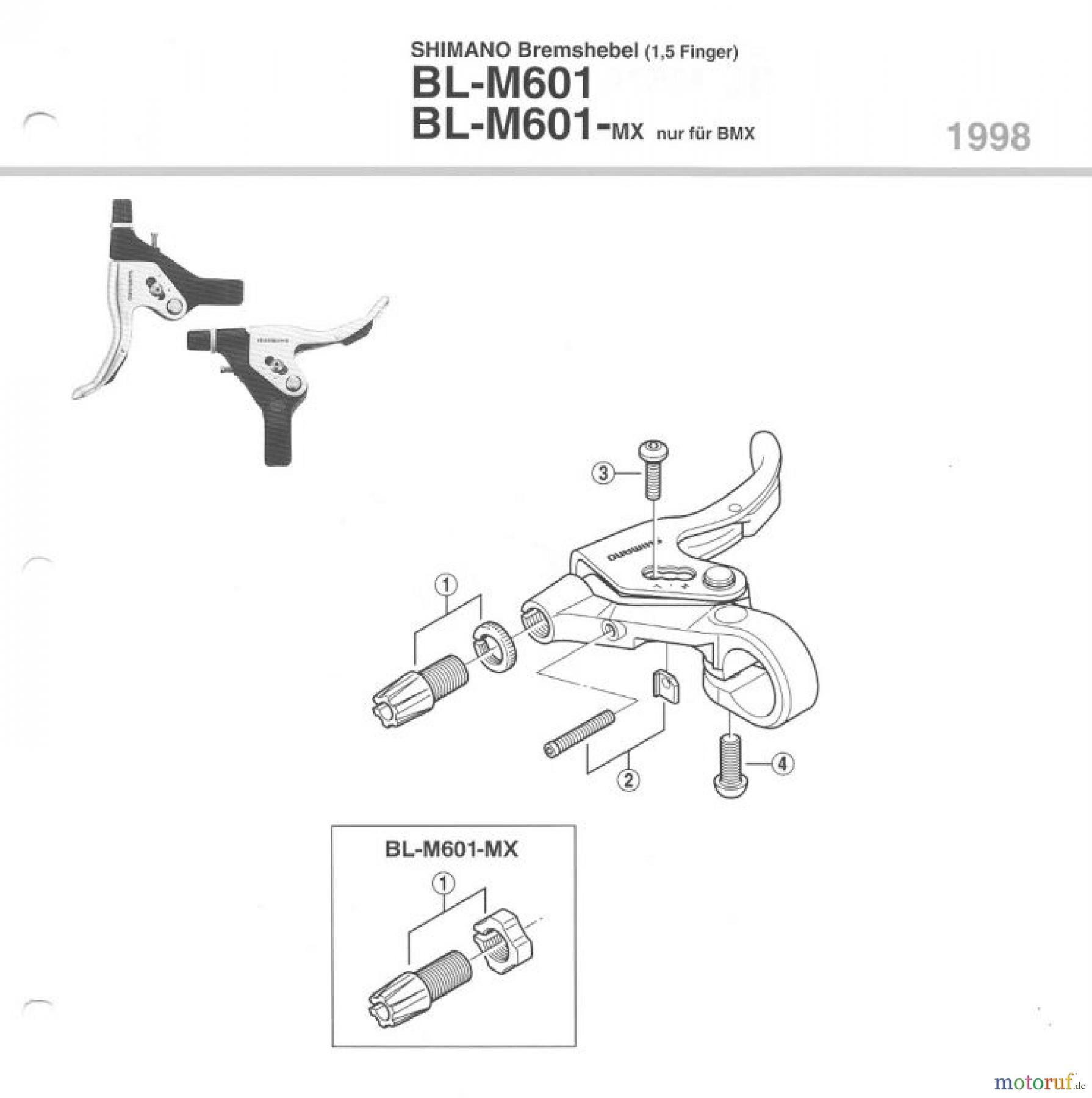  Shimano BL Brake Lever - Bremshebel BL-M601-98