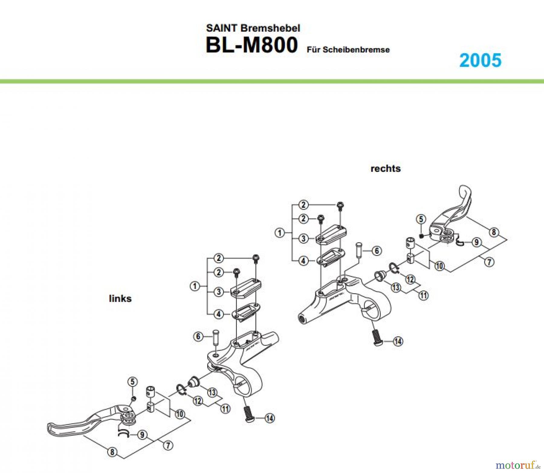  Shimano BL Brake Lever - Bremshebel BL-M800