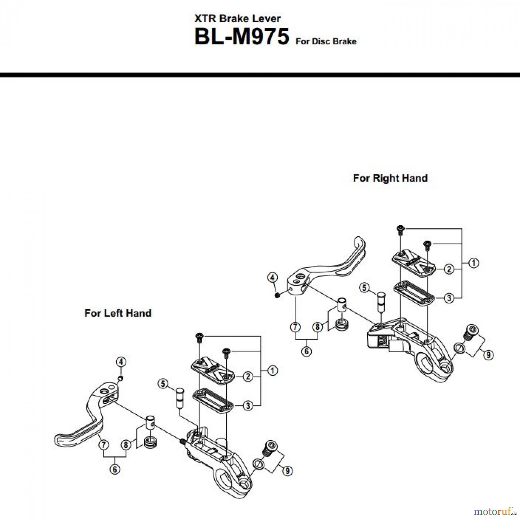  Shimano BL Brake Lever - Bremshebel BL-M975