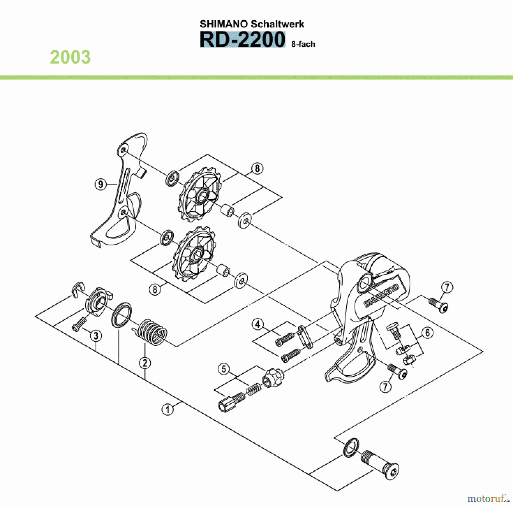  Shimano RD Rear Derailleur - Schaltwerk RD-2200