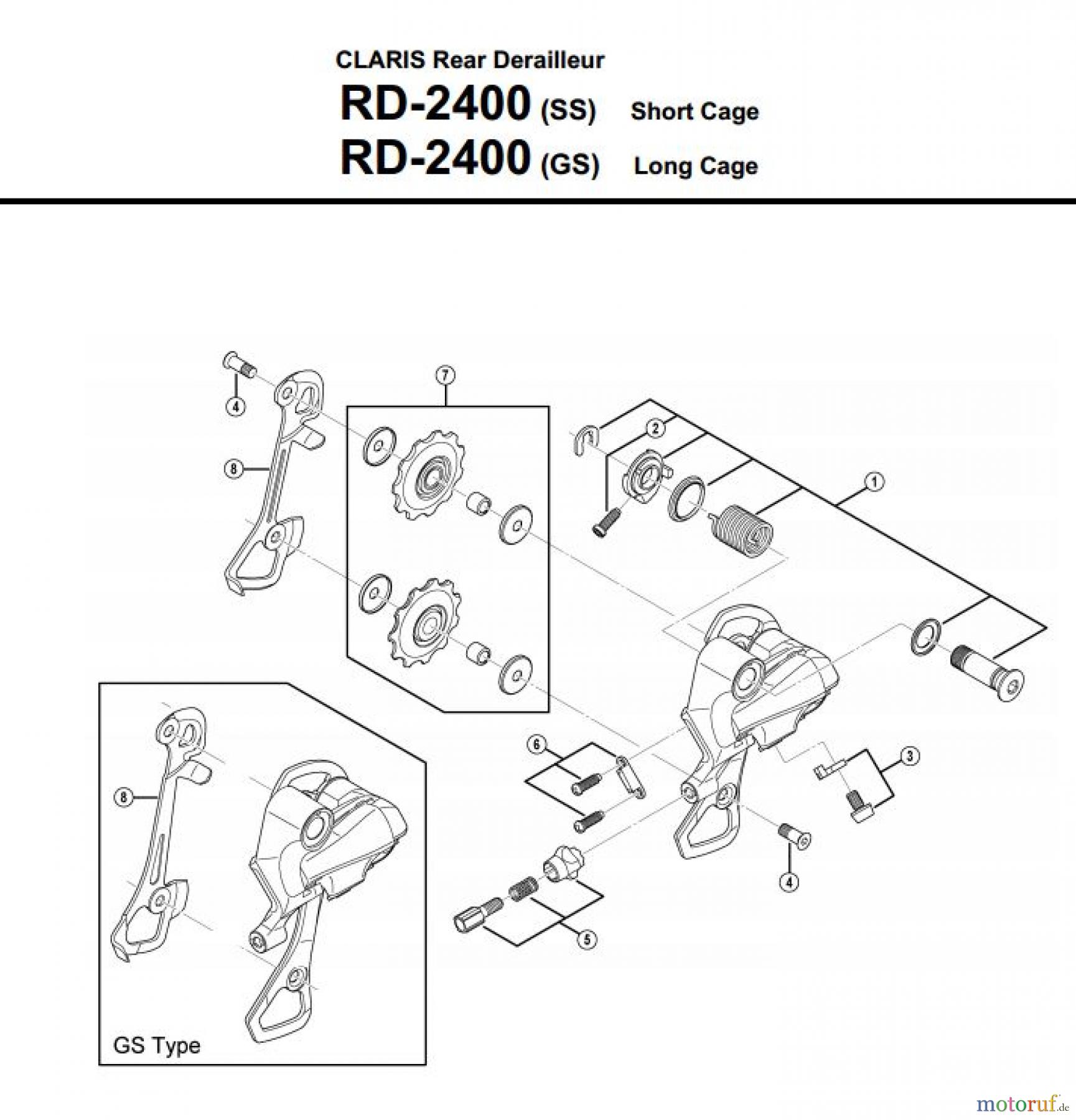  Shimano RD Rear Derailleur - Schaltwerk RD-2400-3489