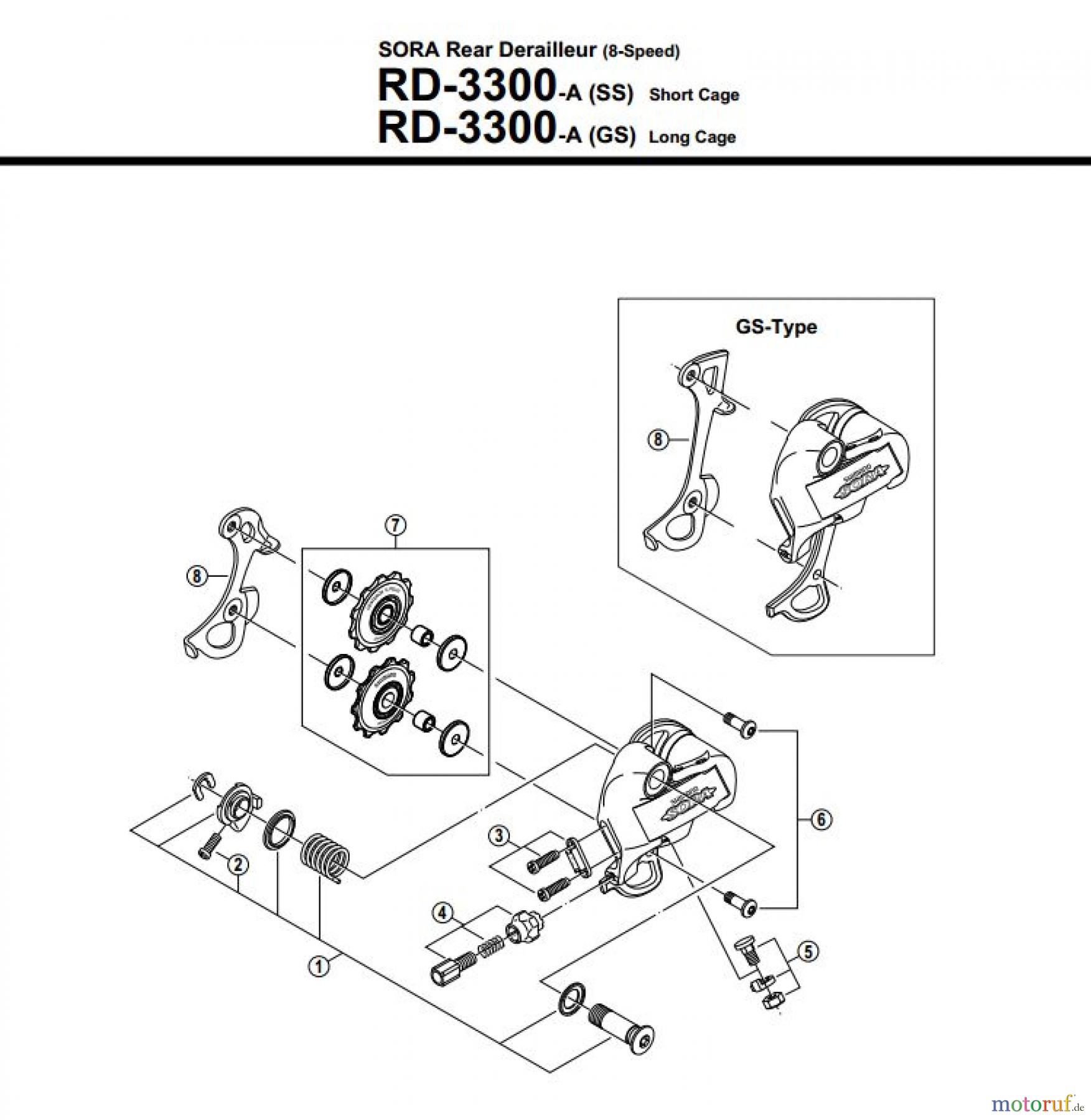  Shimano RD Rear Derailleur - Schaltwerk RD-3300-A-12539