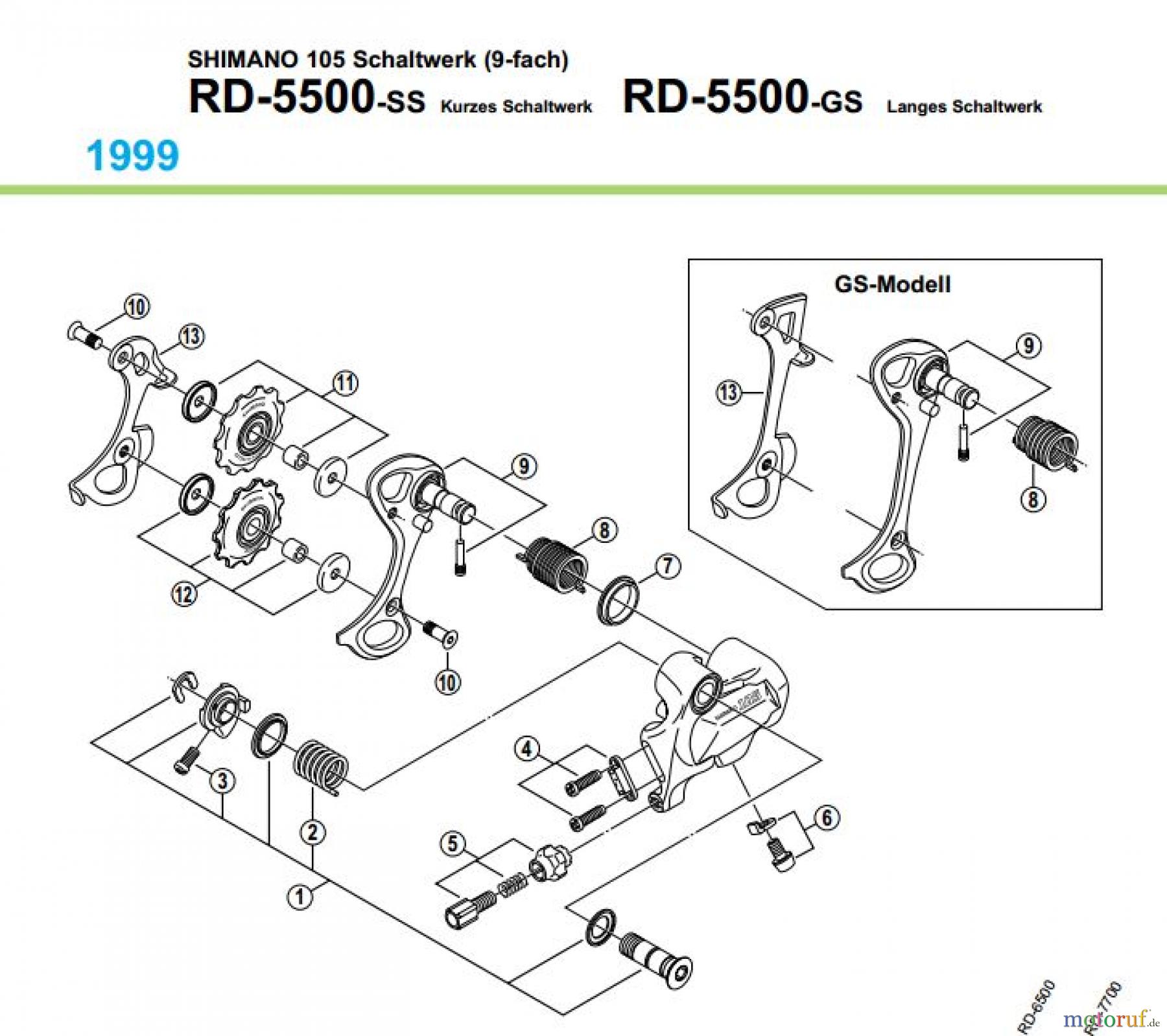  Shimano RD Rear Derailleur - Schaltwerk RD-5500-99