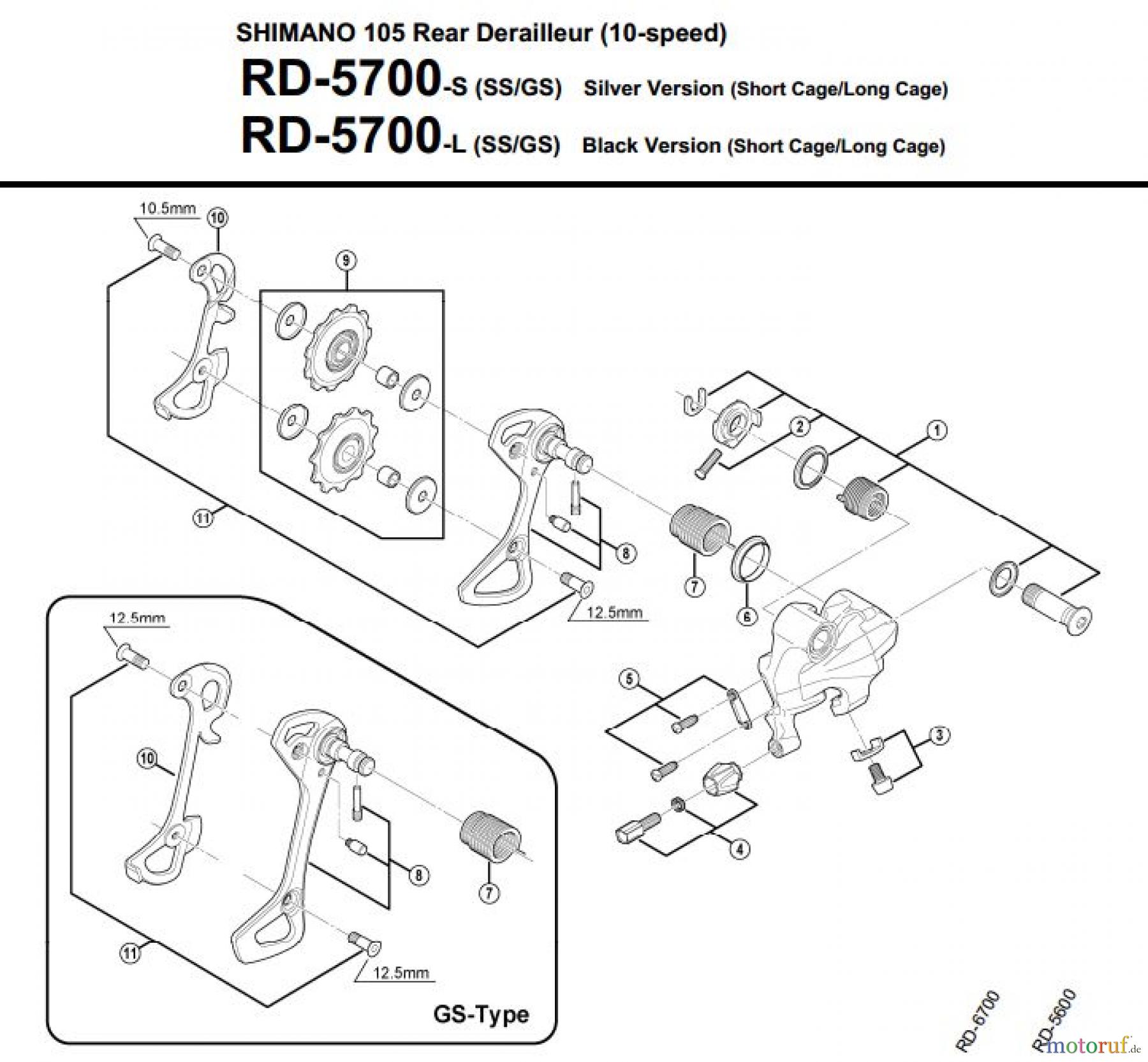  Shimano RD Rear Derailleur - Schaltwerk RD-5700-3042