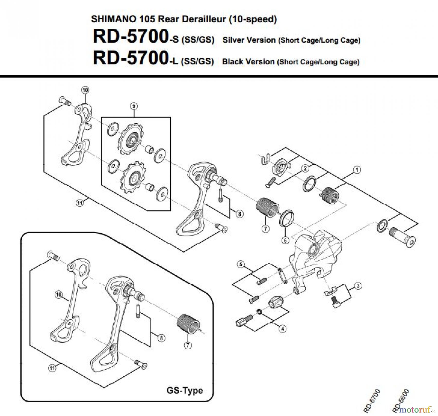  Shimano RD Rear Derailleur - Schaltwerk RD-5700-3042A