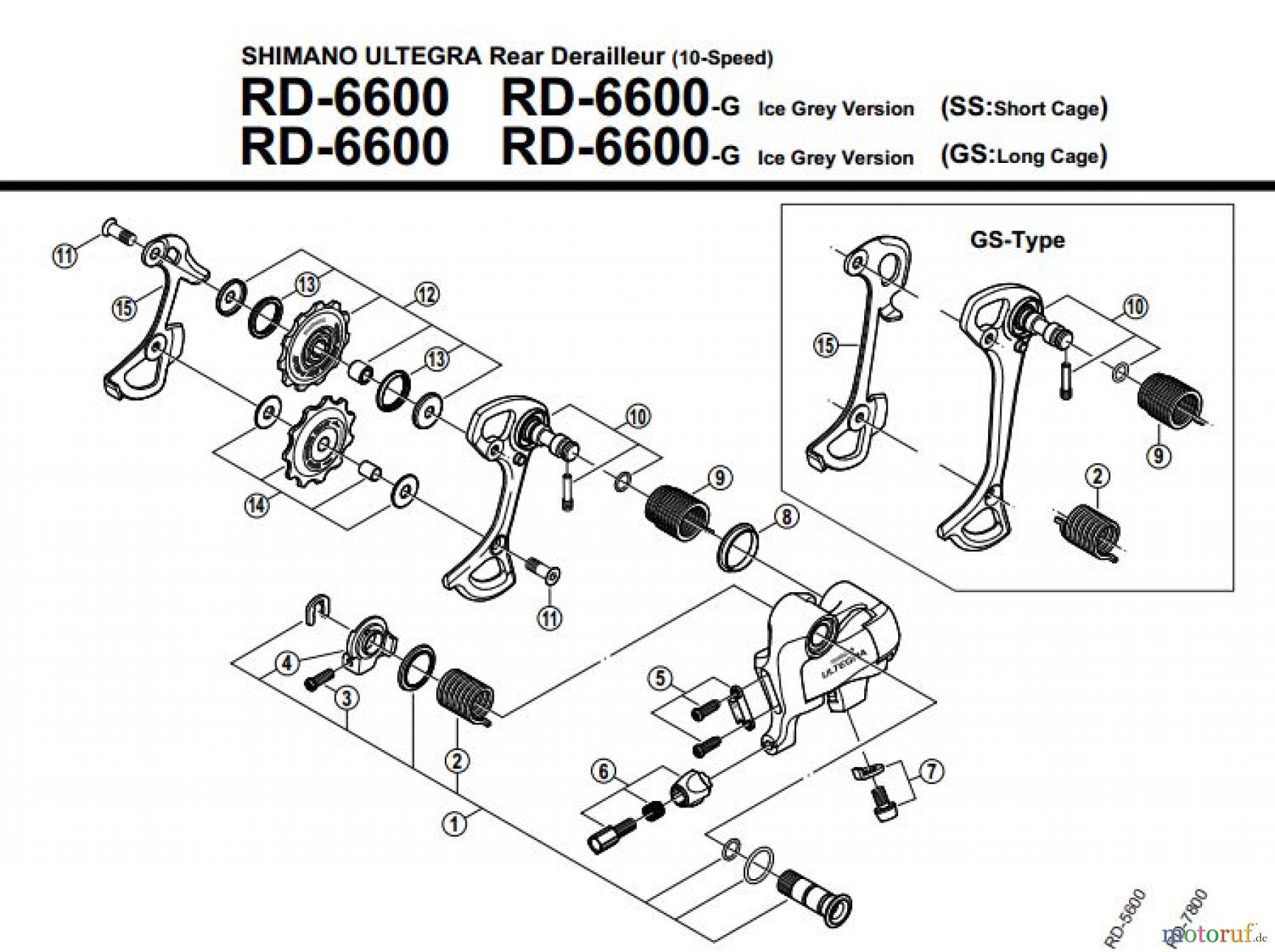  Shimano RD Rear Derailleur - Schaltwerk RD-6600-2358A