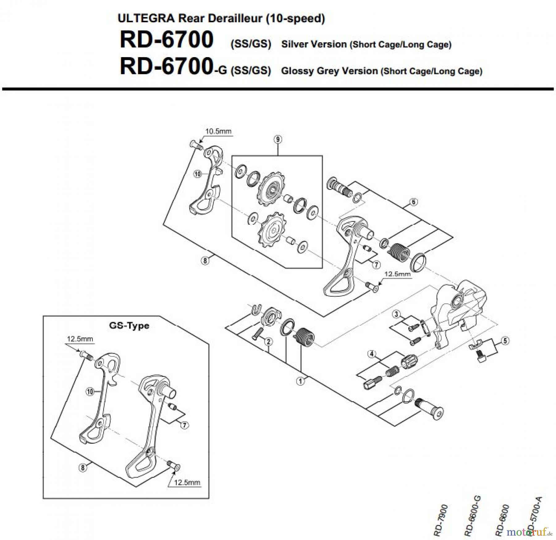  Shimano RD Rear Derailleur - Schaltwerk RD-6700-2919A