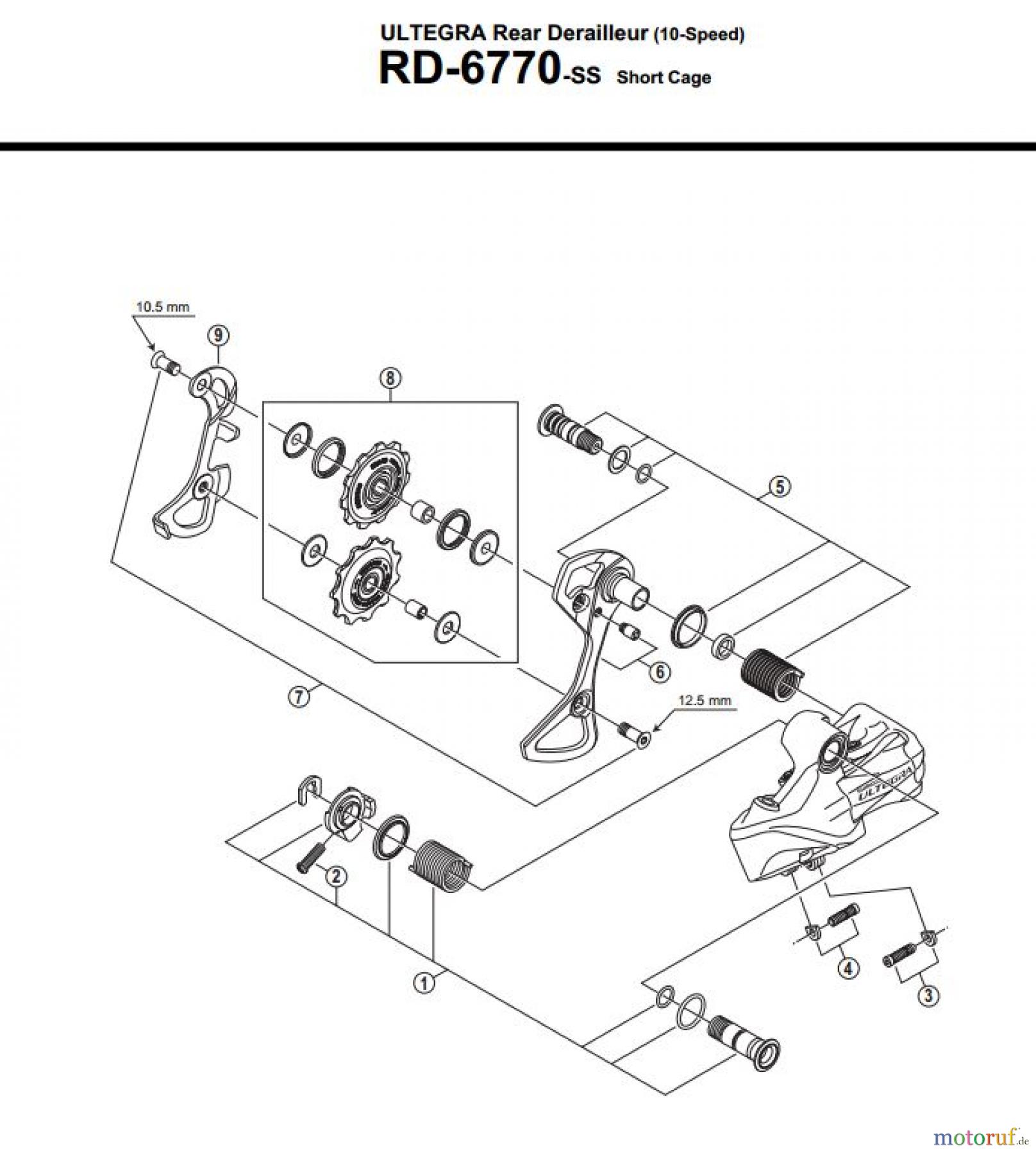  Shimano RD Rear Derailleur - Schaltwerk RD-6770-3291