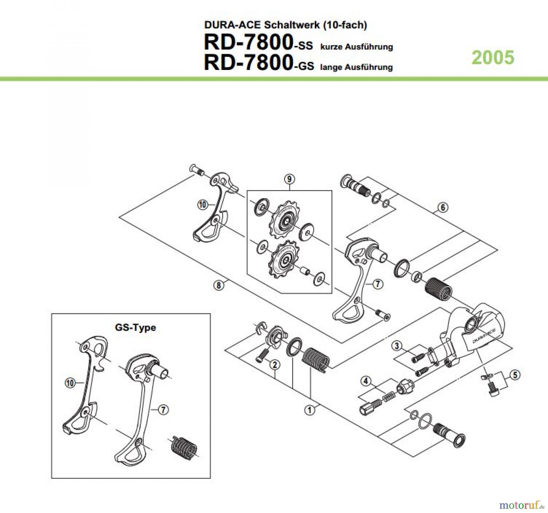  Shimano RD Rear Derailleur - Schaltwerk RD-7800-05