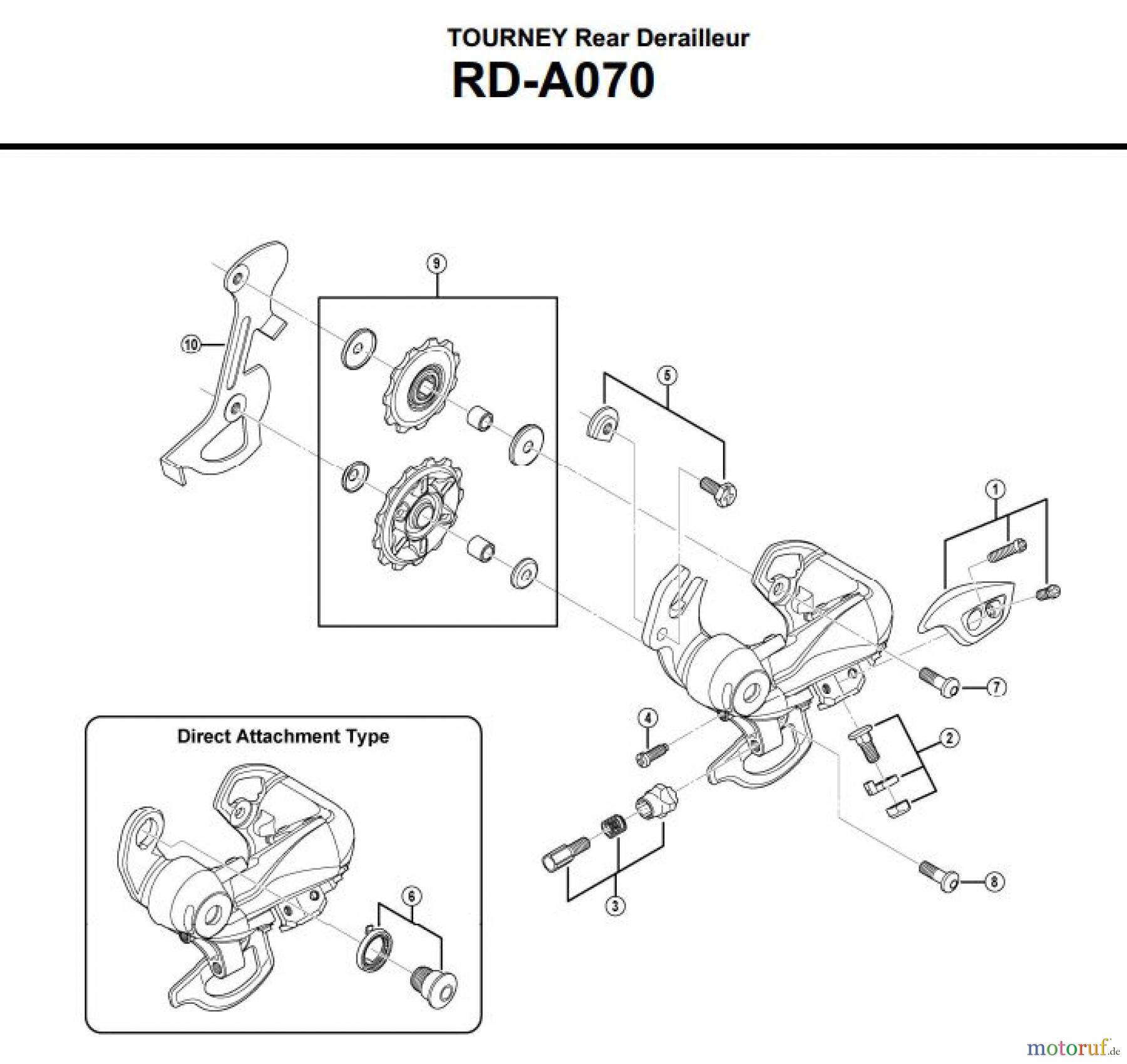  Shimano RD Rear Derailleur - Schaltwerk RD-A070-3427