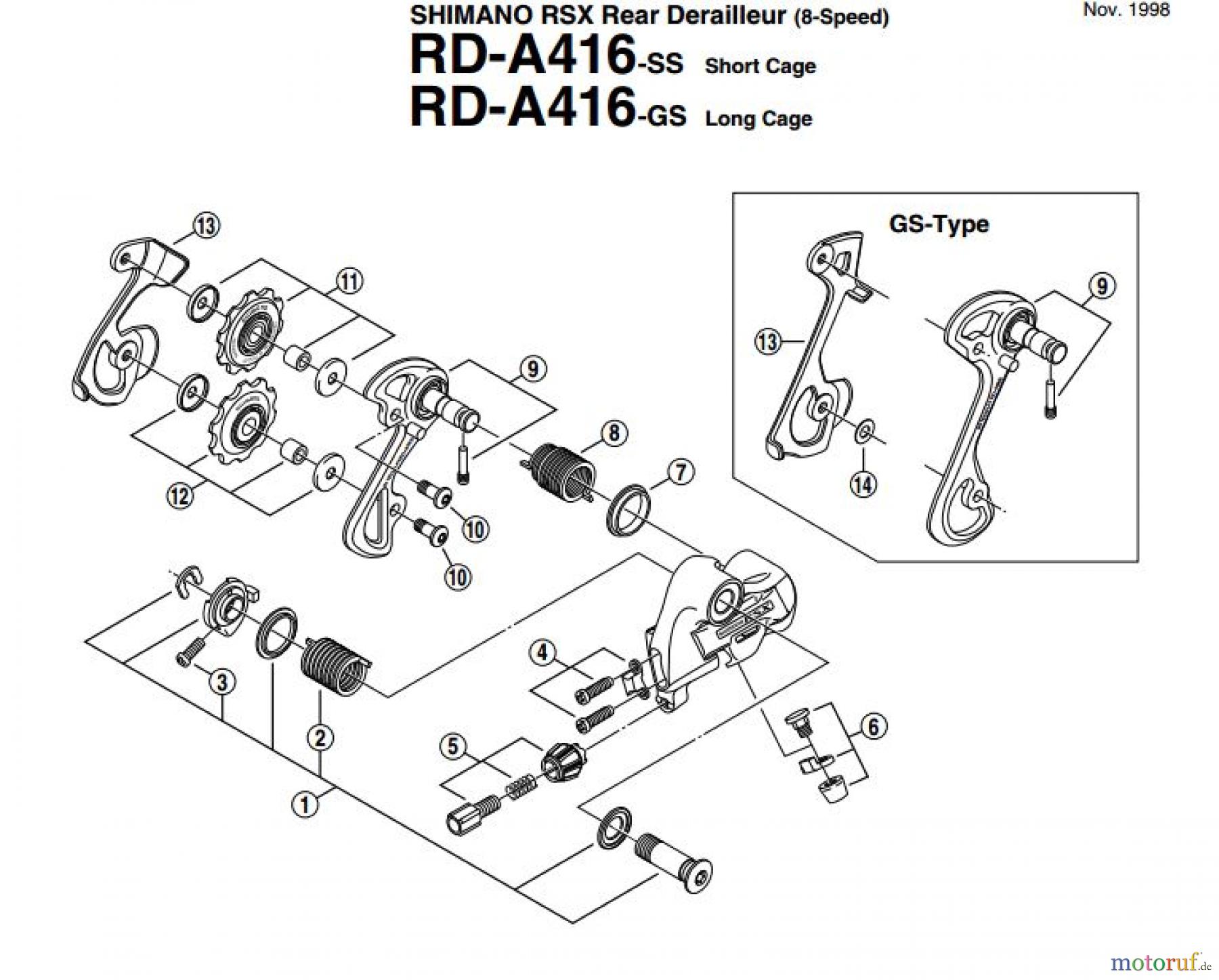  Shimano RD Rear Derailleur - Schaltwerk RD-A416