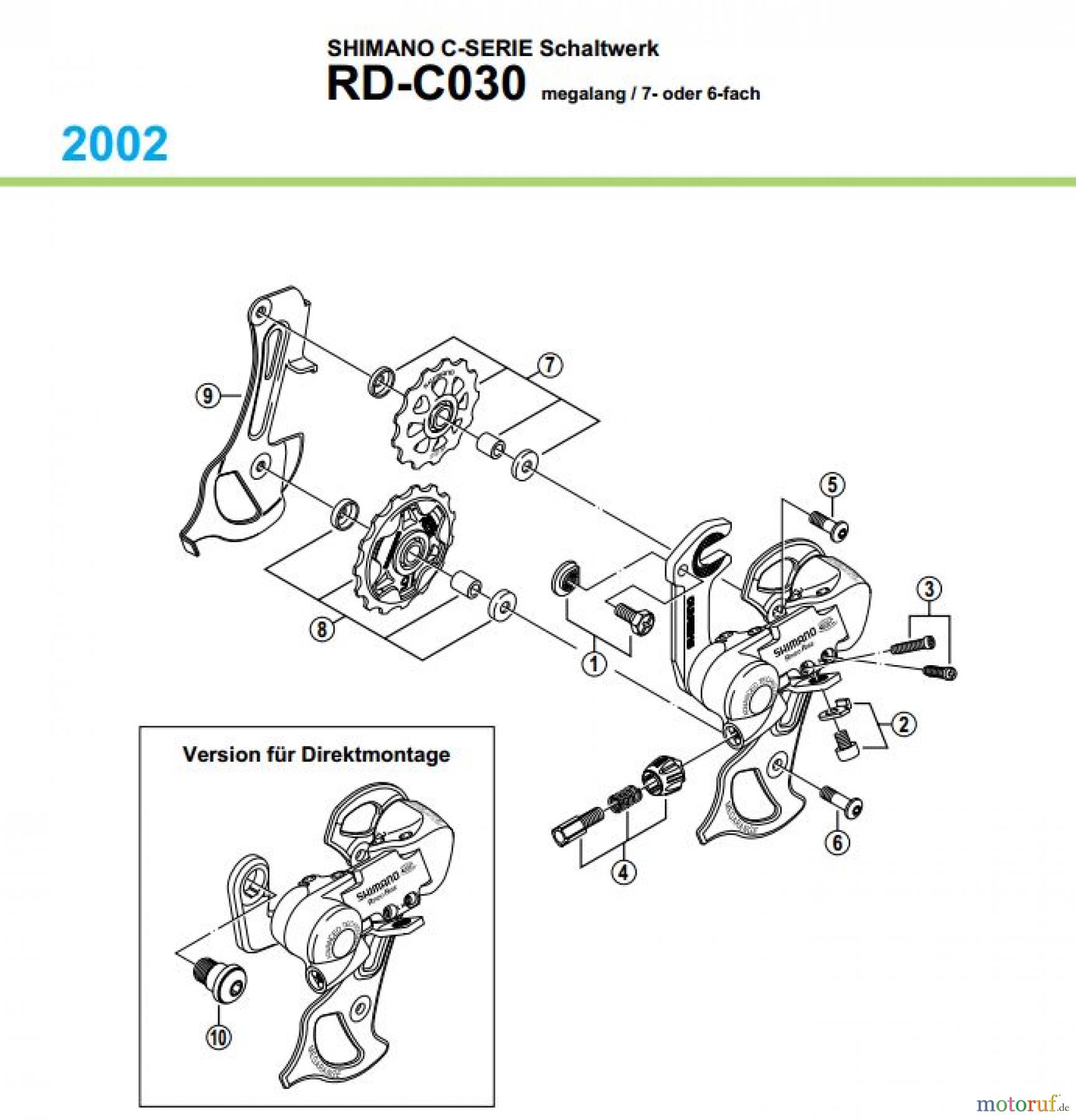  Shimano RD Rear Derailleur - Schaltwerk RD-C030-02