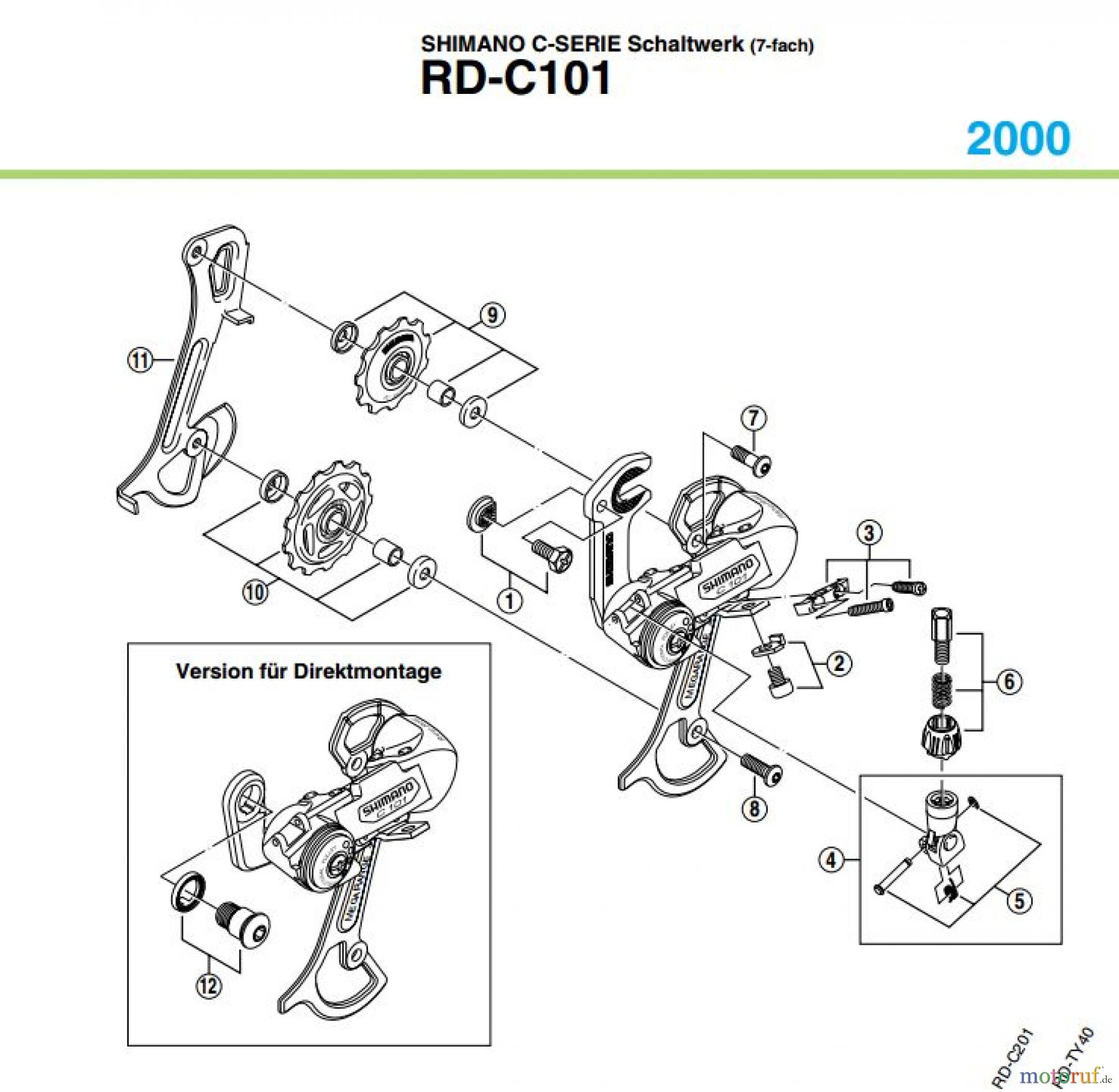  Shimano RD Rear Derailleur - Schaltwerk RD-C101-00