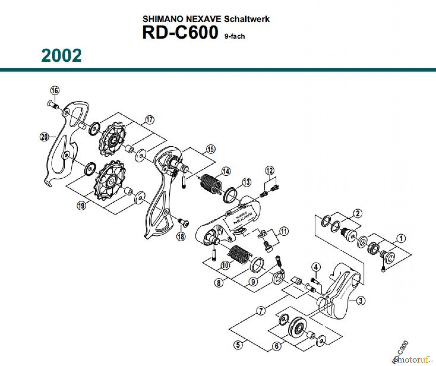  Shimano RD Rear Derailleur - Schaltwerk RD-C600-02