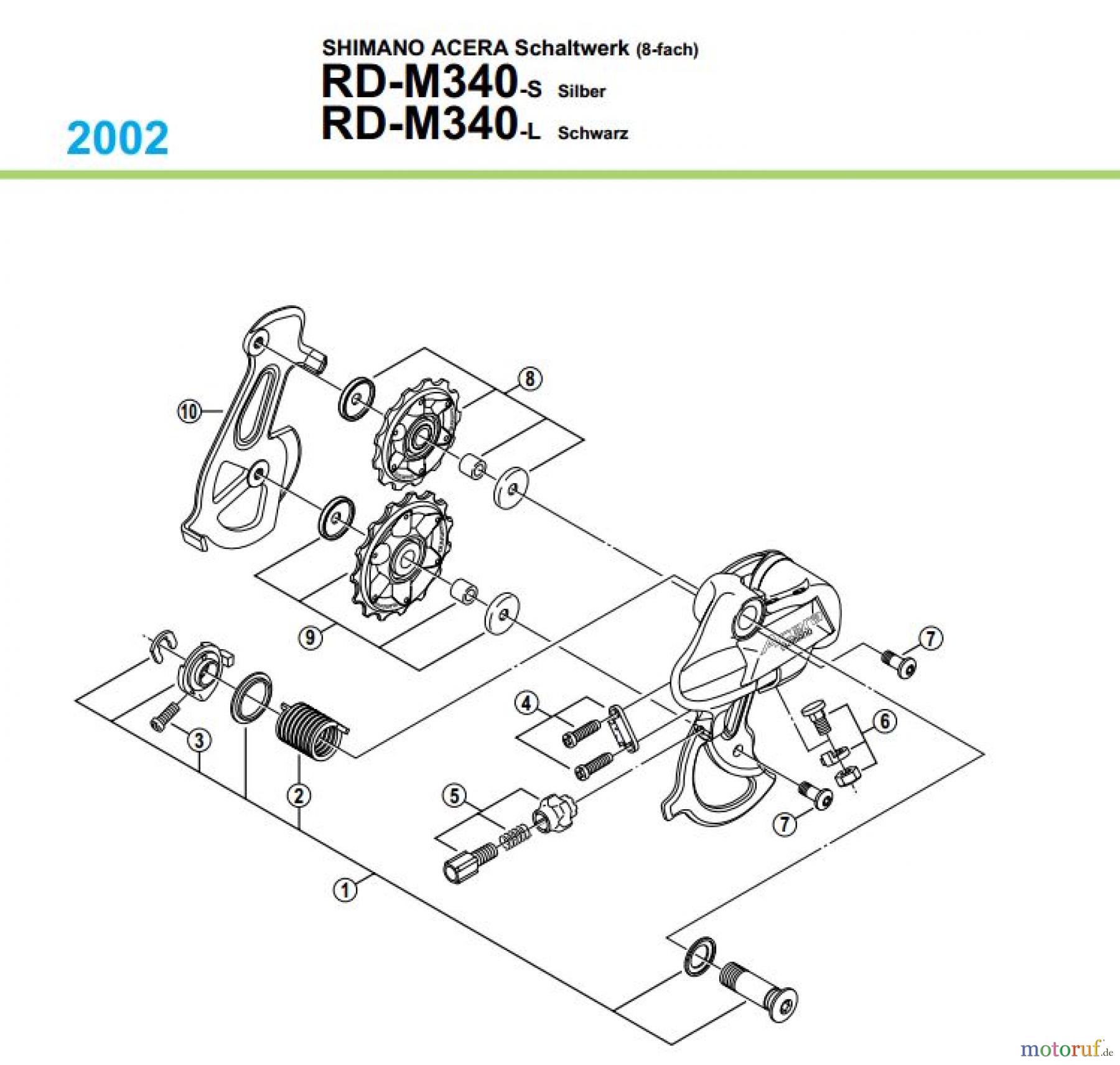  Shimano RD Rear Derailleur - Schaltwerk RD-M340-02