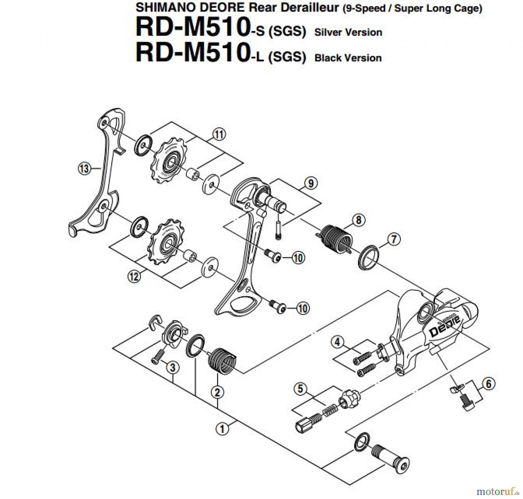  Shimano RD Rear Derailleur - Schaltwerk RD-M510-EV