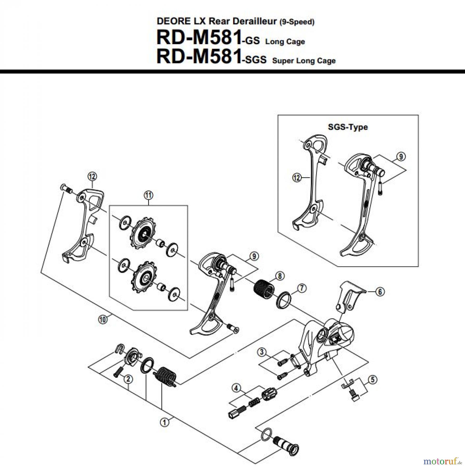  Shimano RD Rear Derailleur - Schaltwerk RD-M581-2552