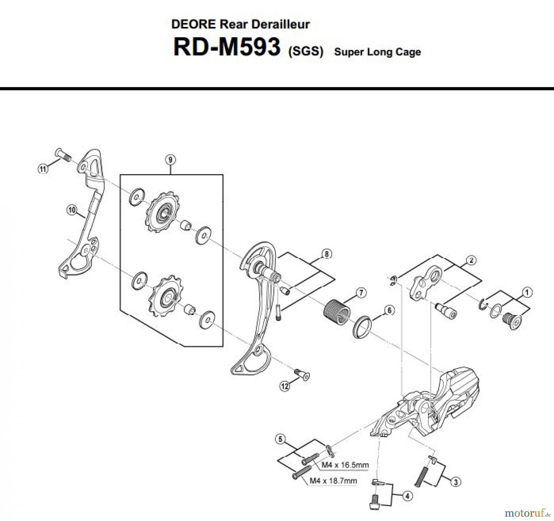  Shimano RD Rear Derailleur - Schaltwerk RD-M593-3211