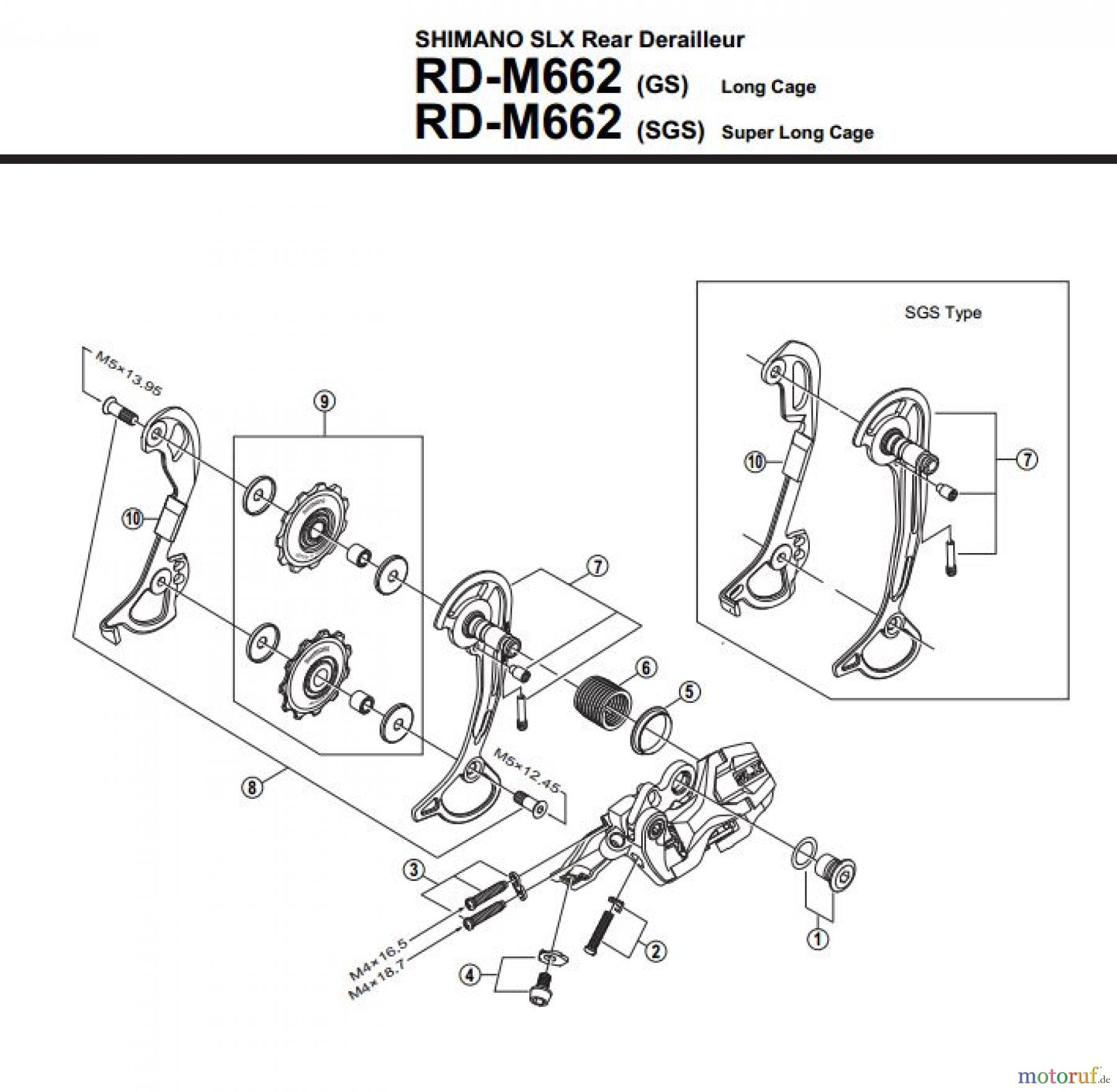  Shimano RD Rear Derailleur - Schaltwerk RD-M662-2814