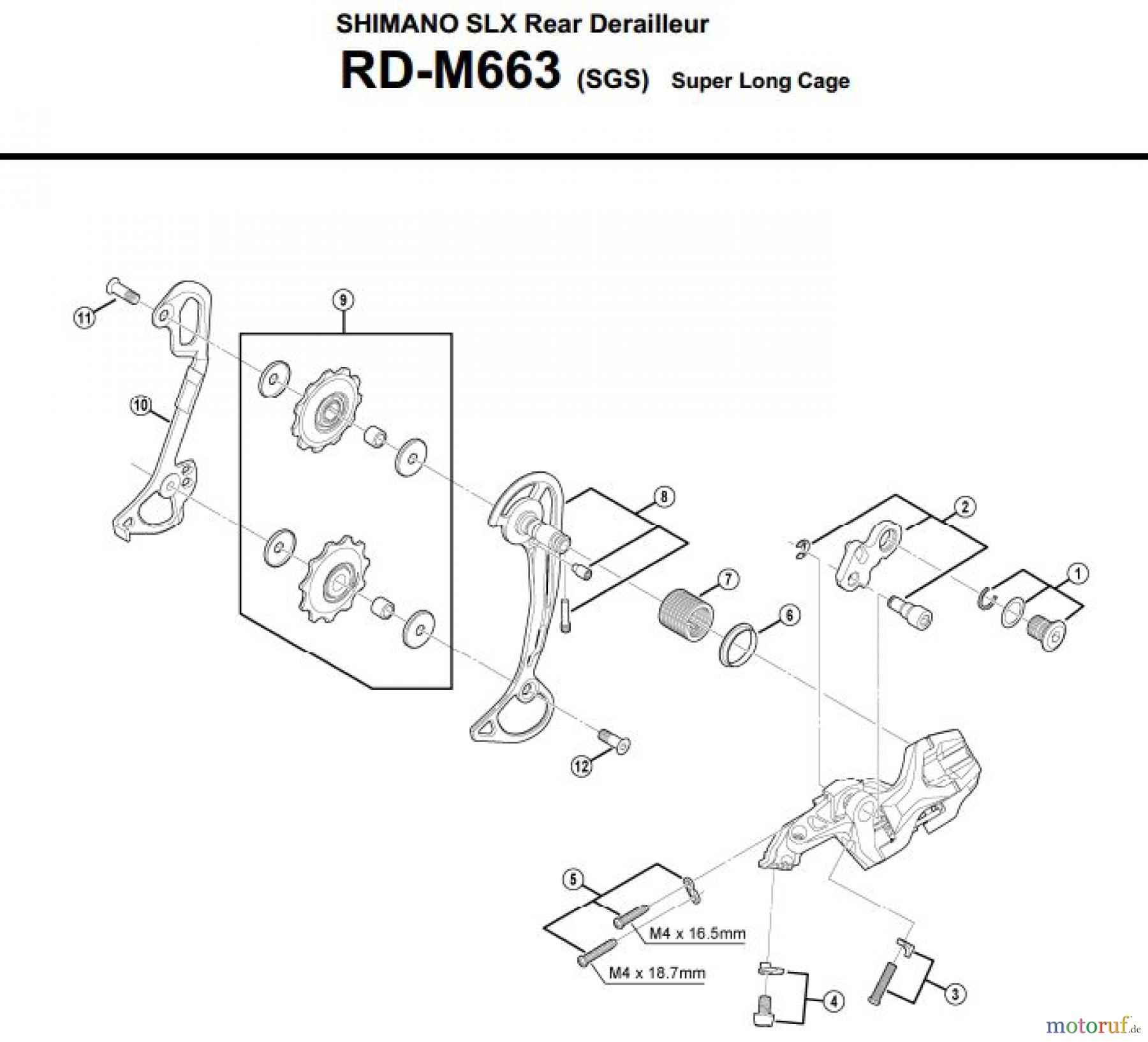  Shimano RD Rear Derailleur - Schaltwerk RD-M663-3043