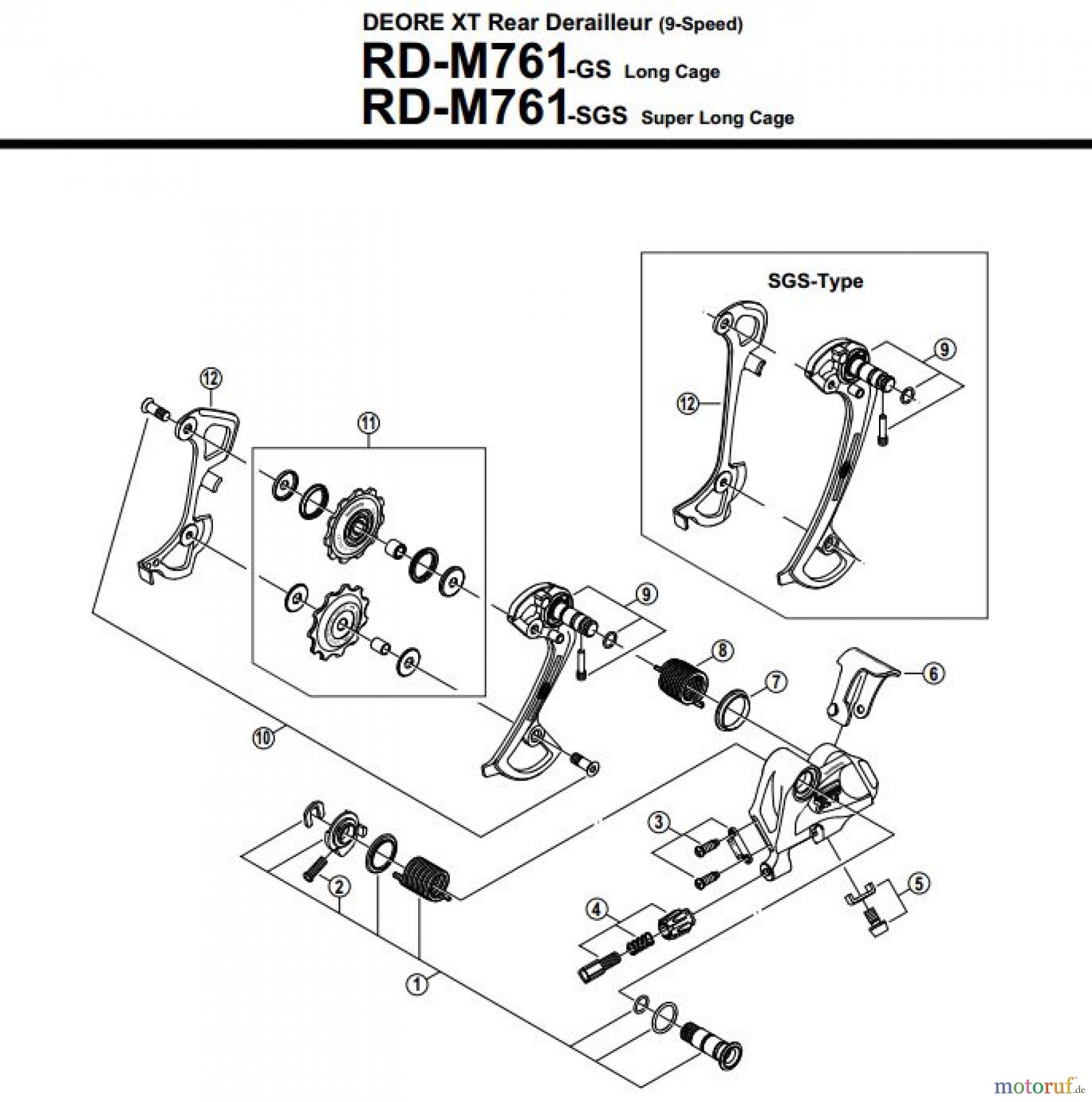  Shimano RD Rear Derailleur - Schaltwerk RD-M761-2551