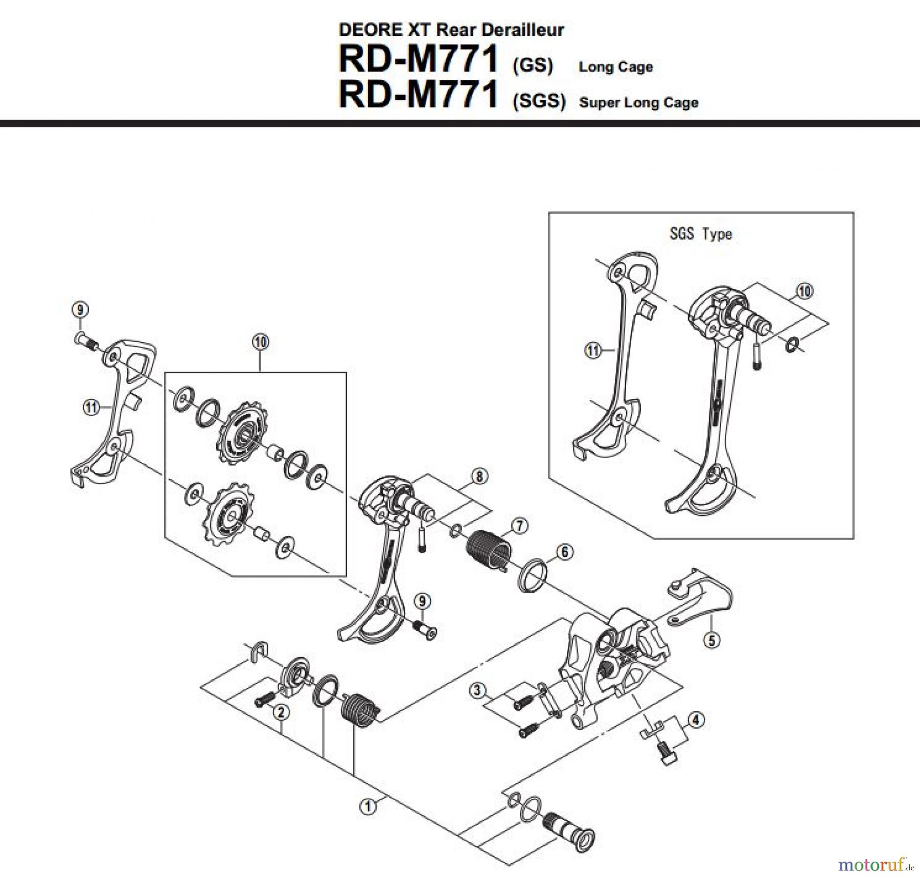  Shimano RD Rear Derailleur - Schaltwerk RD-M771-2706