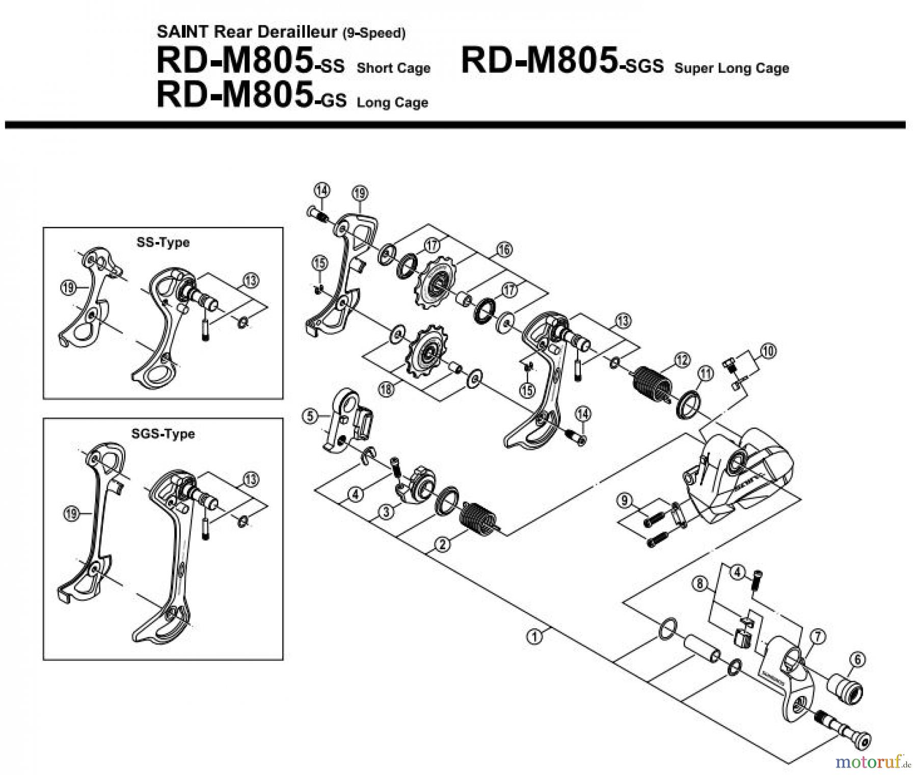  Shimano RD Rear Derailleur - Schaltwerk RD-M805