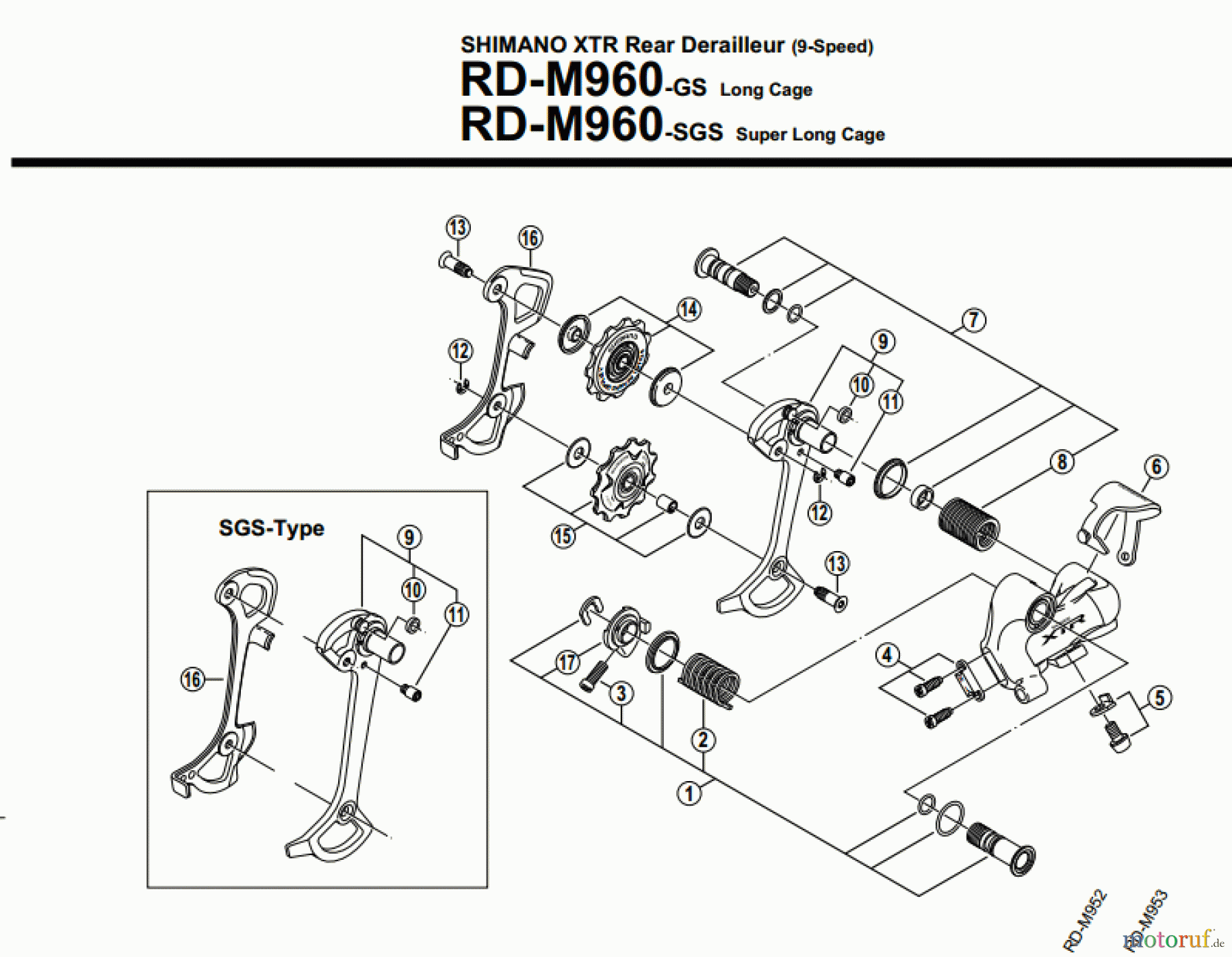  Shimano RD Rear Derailleur - Schaltwerk RD-M960