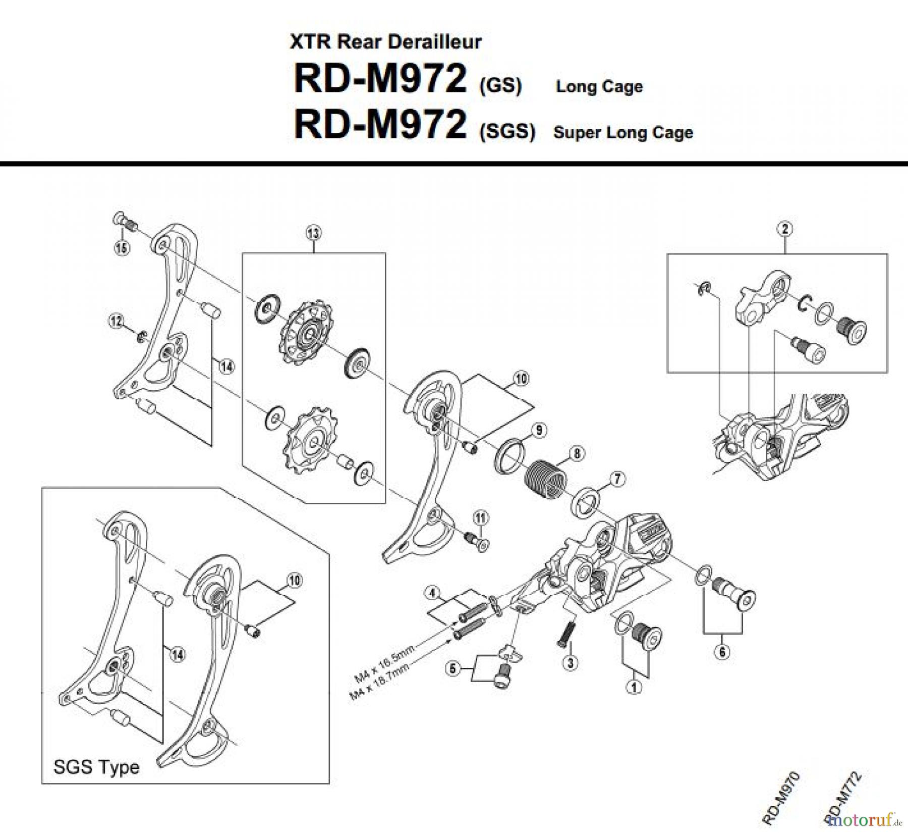  Shimano RD Rear Derailleur - Schaltwerk RD-M972-2758B