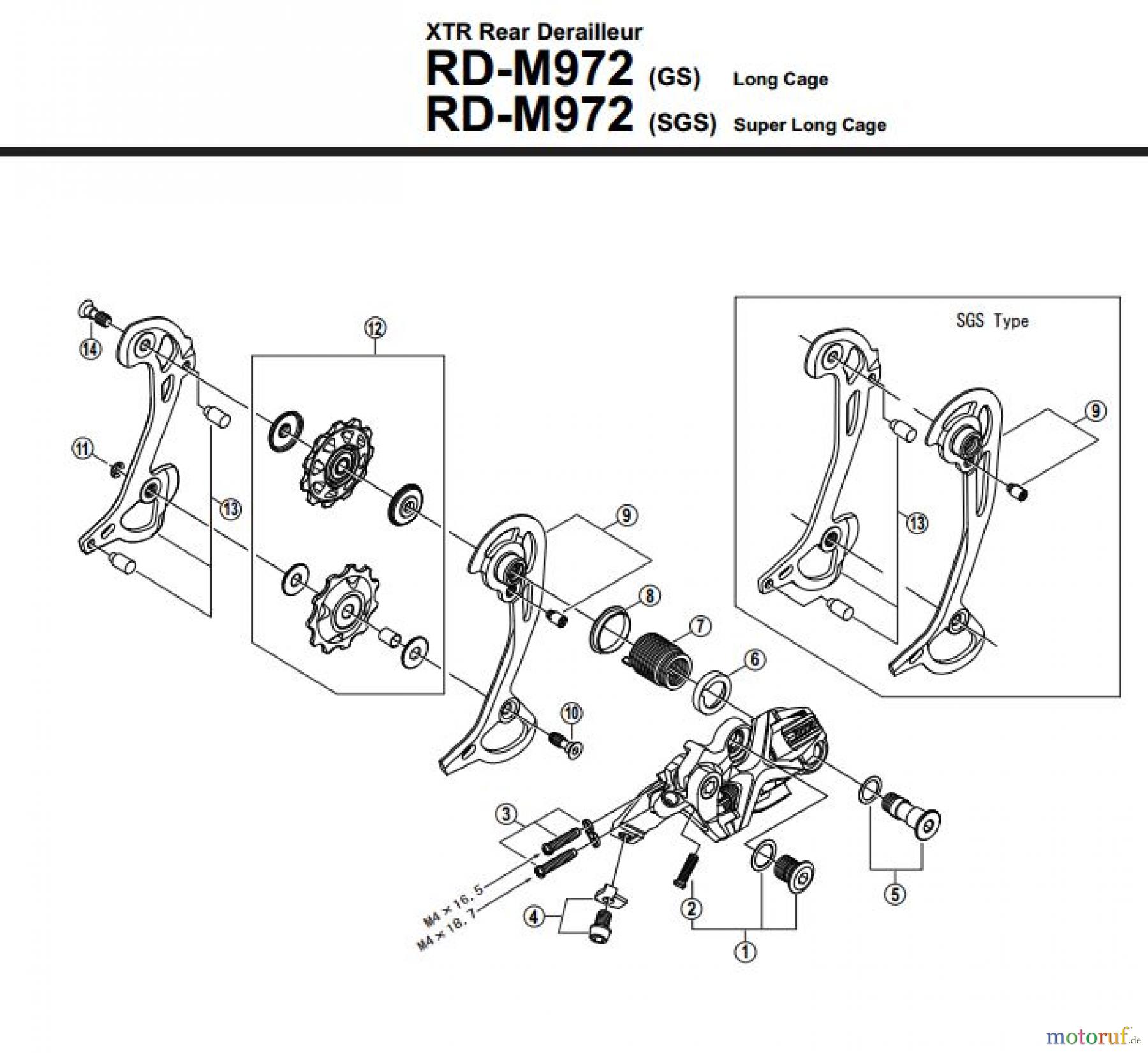  Shimano RD Rear Derailleur - Schaltwerk RD-M972