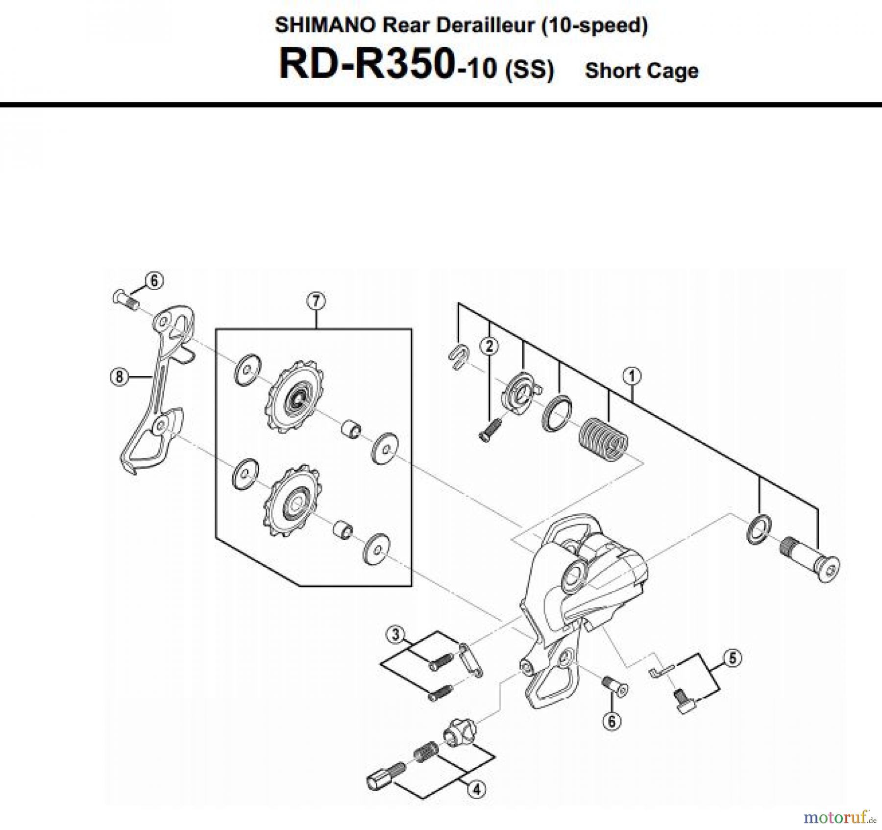  Shimano RD Rear Derailleur - Schaltwerk RD-R350-10-3624