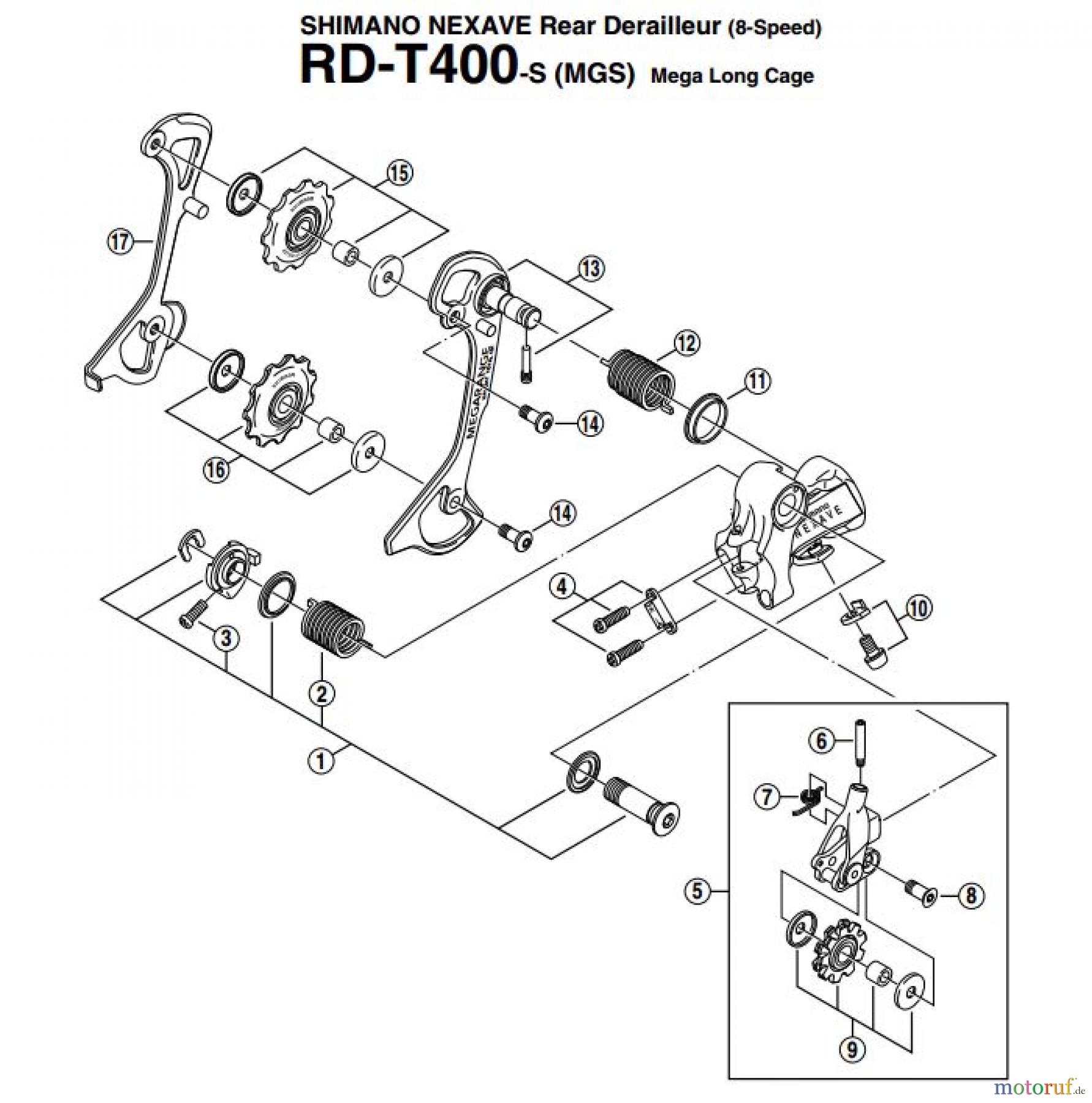  Shimano RD Rear Derailleur - Schaltwerk RD-T400-S