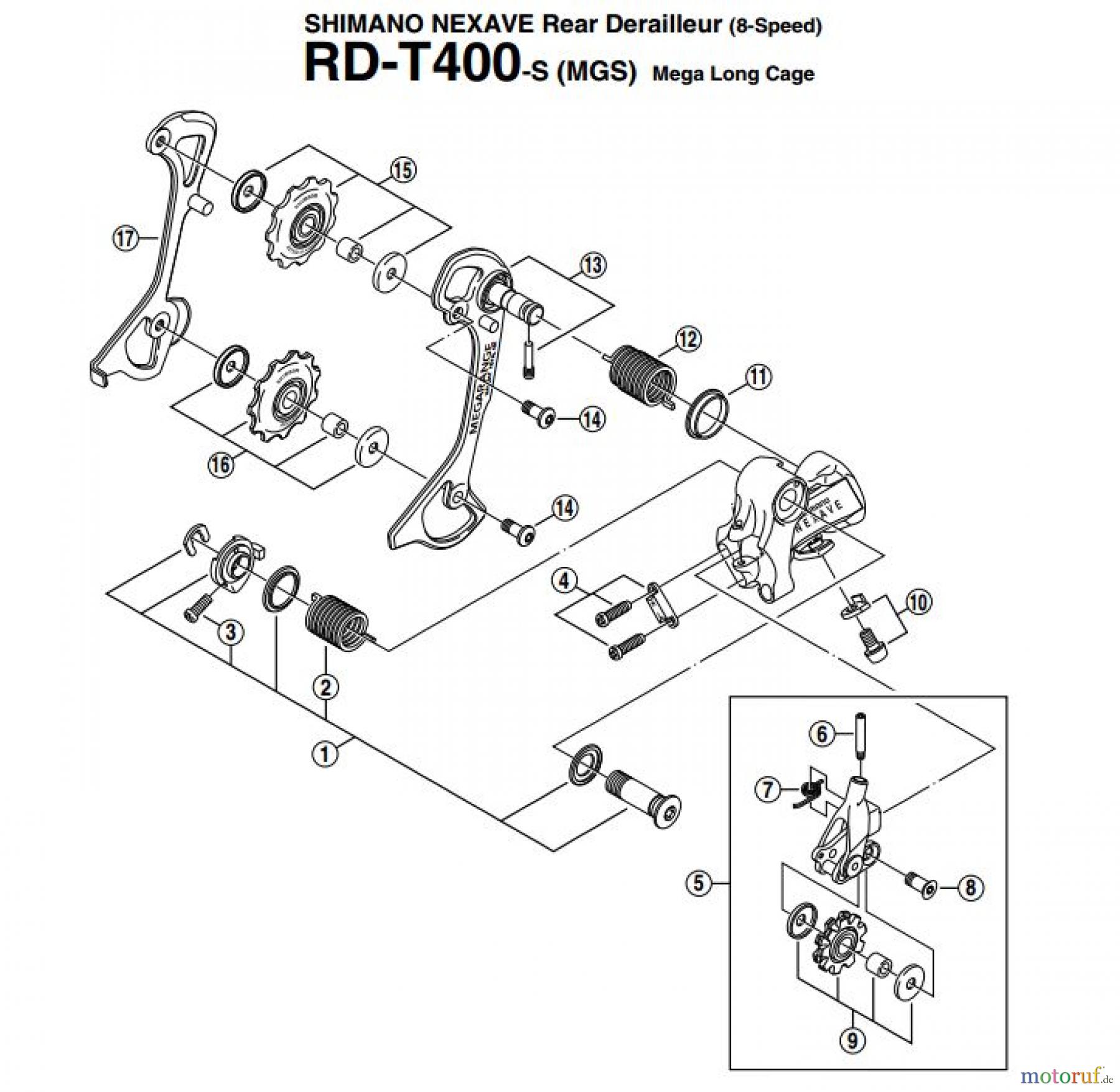  Shimano RD Rear Derailleur - Schaltwerk RD-T400