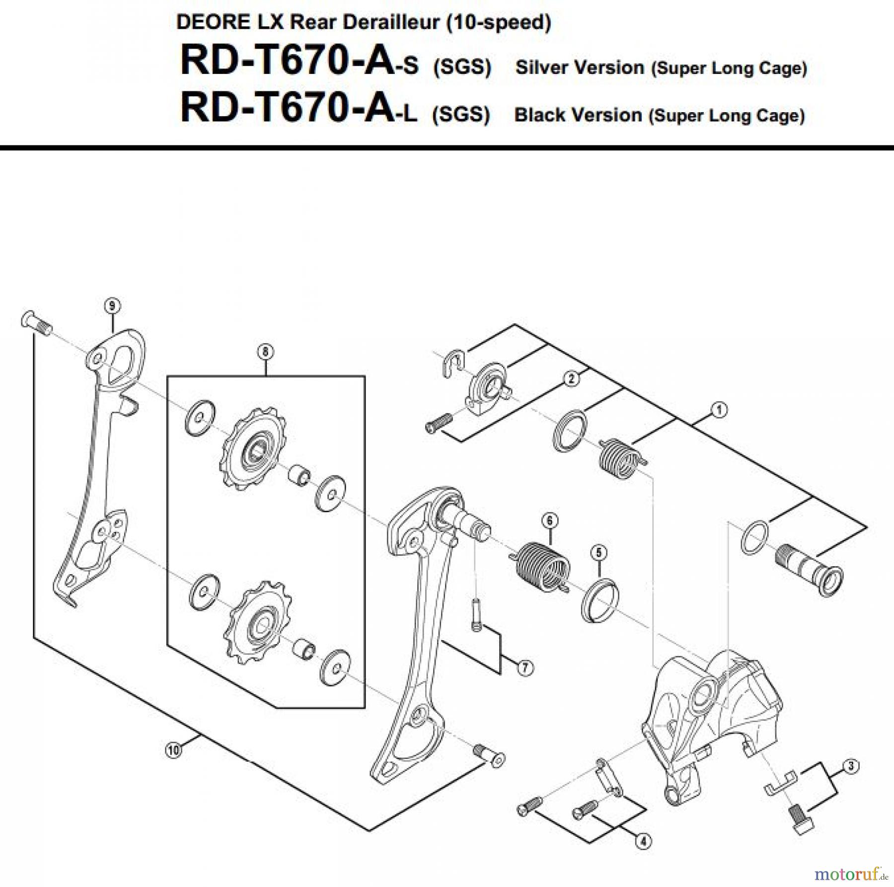  Shimano RD Rear Derailleur - Schaltwerk RD-T670-A-3361