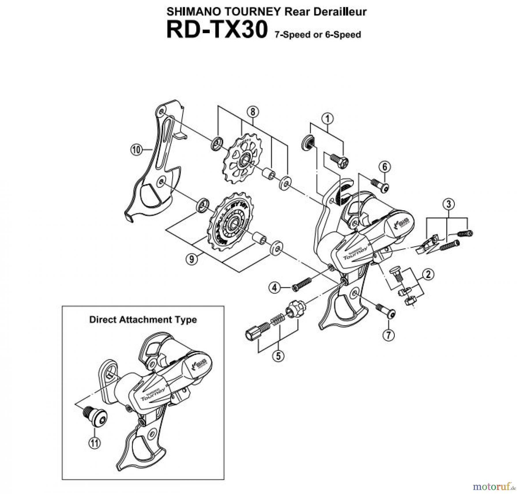  Shimano RD Rear Derailleur - Schaltwerk RD-TX30