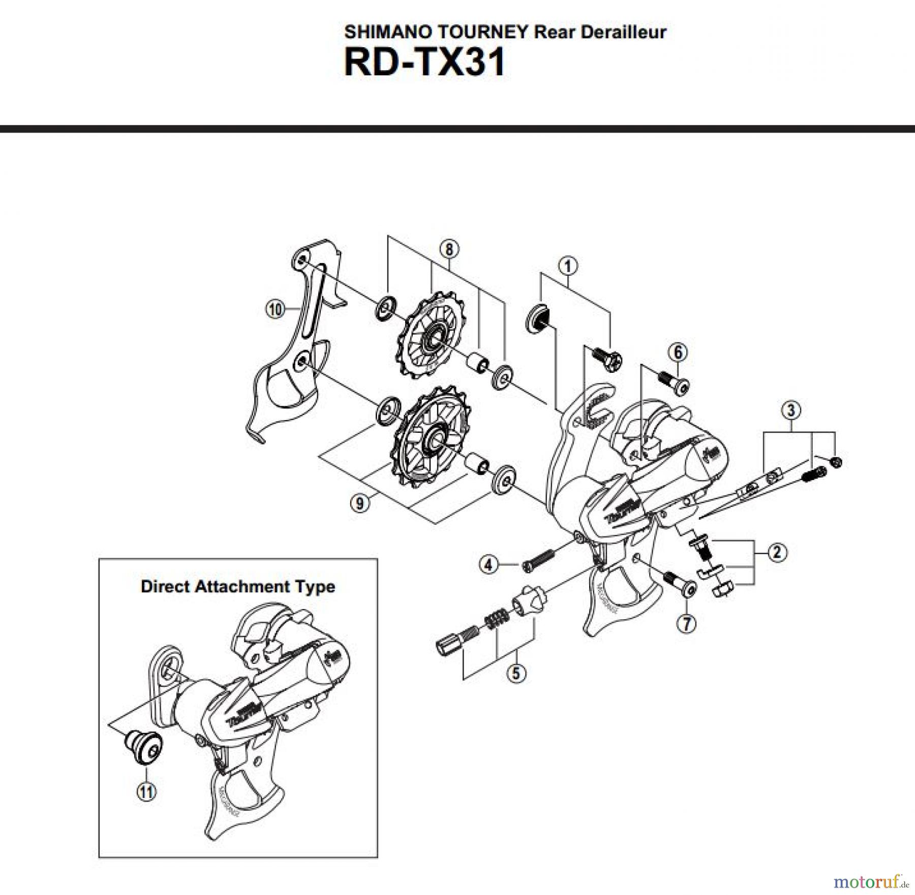  Shimano RD Rear Derailleur - Schaltwerk RD-TX31-2753A