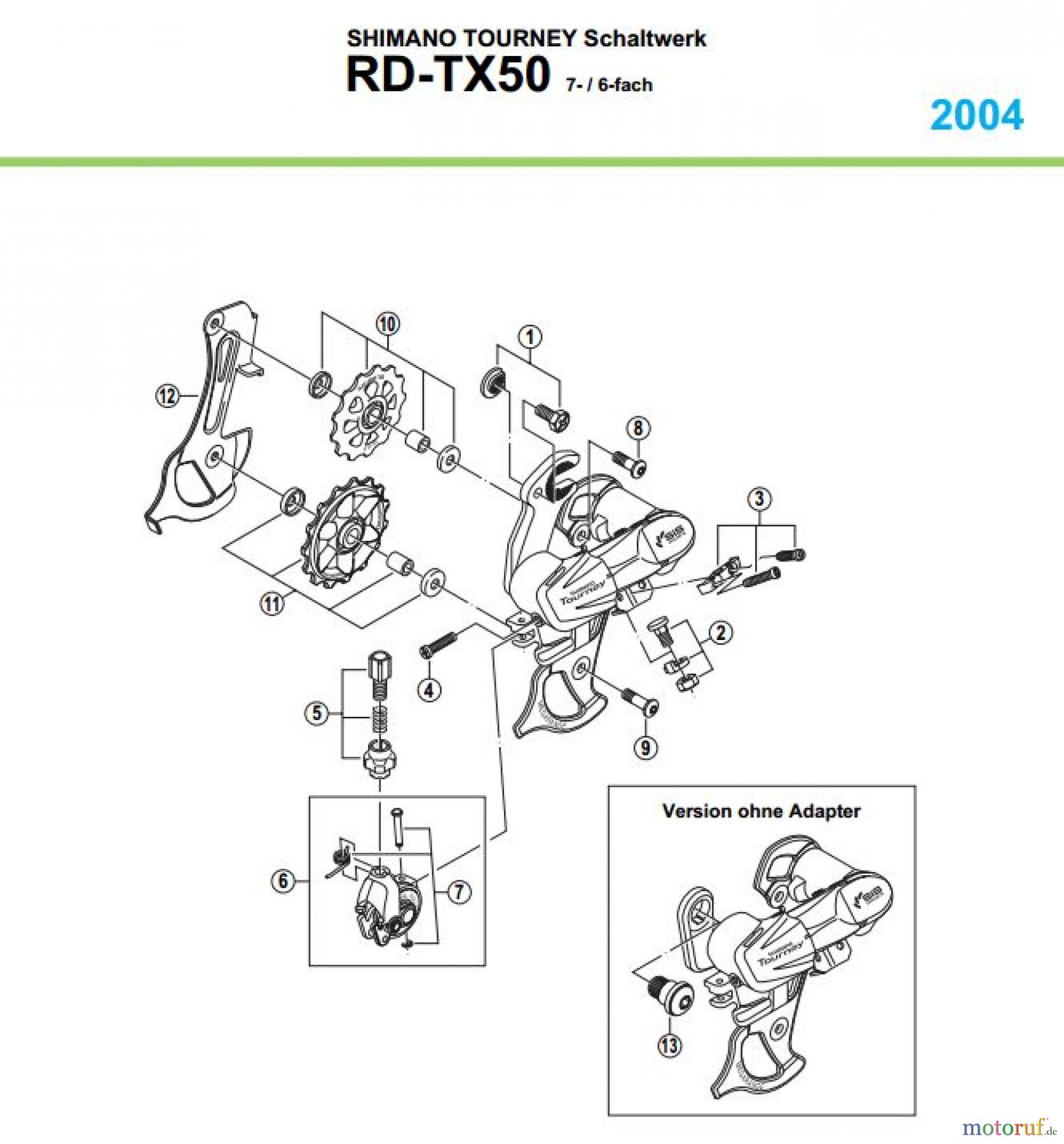  Shimano RD Rear Derailleur - Schaltwerk RD-TX50-04