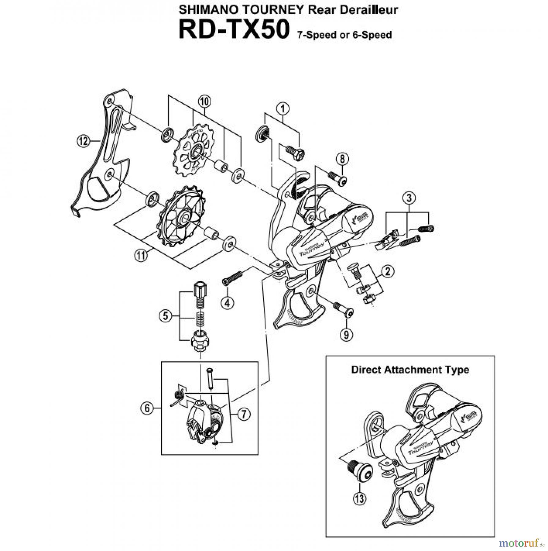  Shimano RD Rear Derailleur - Schaltwerk RD-TX50