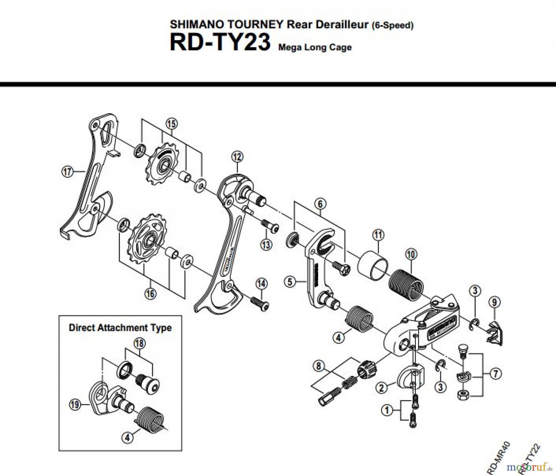  Shimano RD Rear Derailleur - Schaltwerk RD-TY23