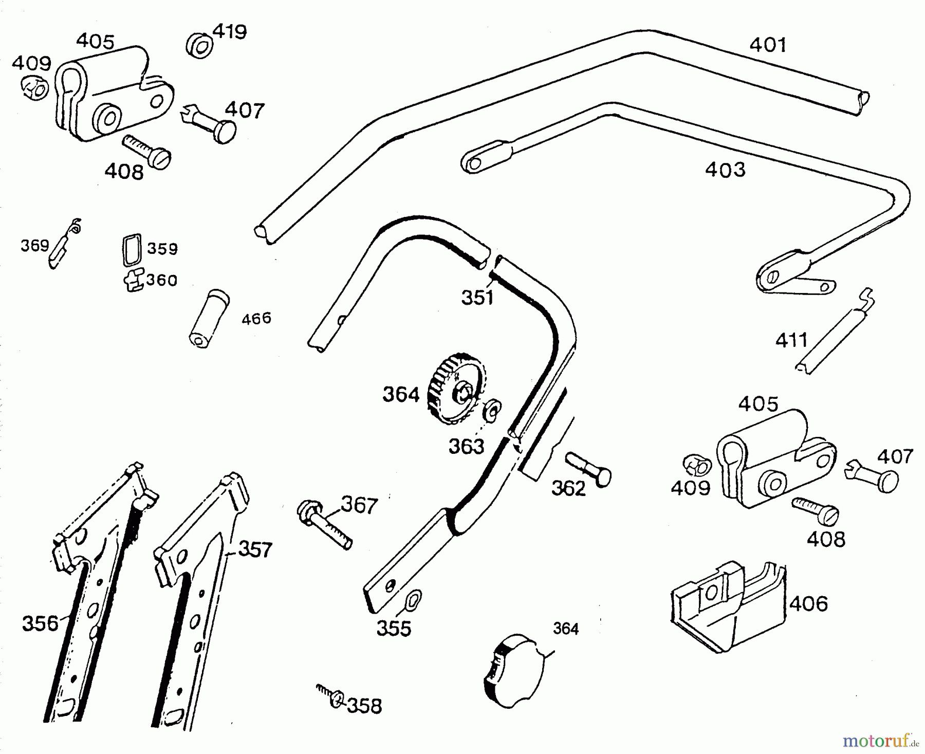  Wolf-Garten Motormäher 4.42 B 4742880 Serie C  (1996) Holm